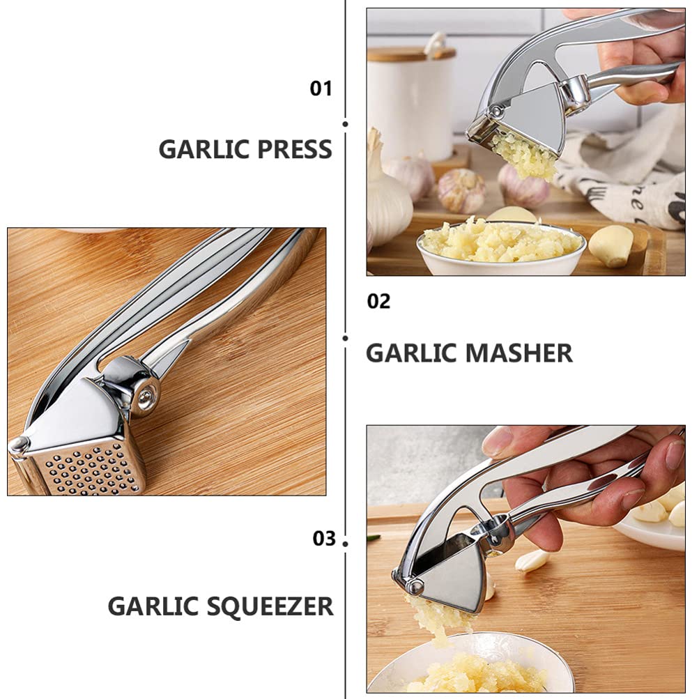 Premium Stainless Steel Garlic Press & Ginger Crusher - Heavy Duty Kitchen Tool for Mincing Garlic, Ginger & More - Perfect for Cooking, Baking & Meal Prep