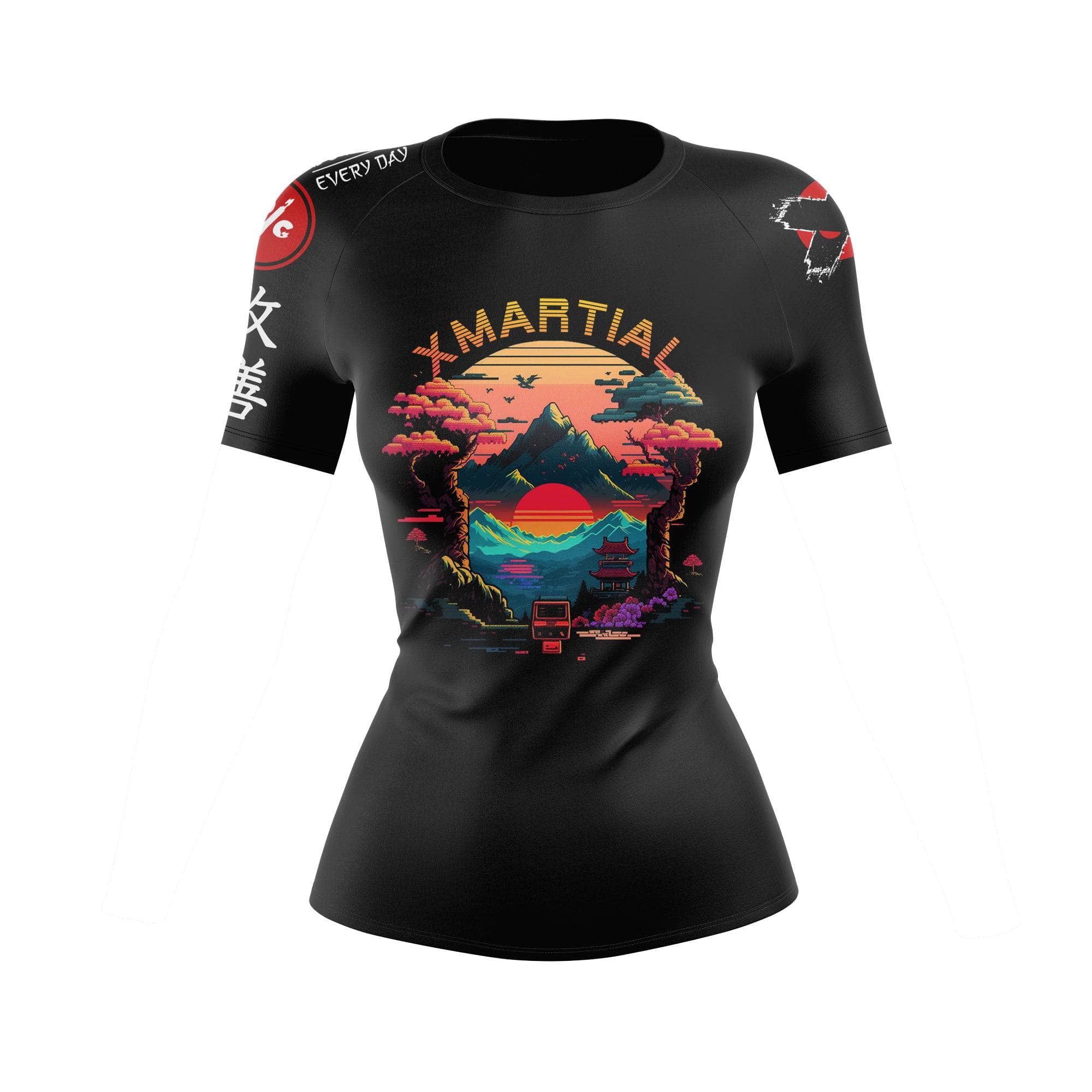 Pixel Peak Women's BJJ Rash Guard - Long Sleeve Compression Shirt for Brazilian Jiu-Jitsu, MMA & Training - Moisture Wicking & UV Protection - Perfect for Grappling, No-Gi & Fitness Workouts