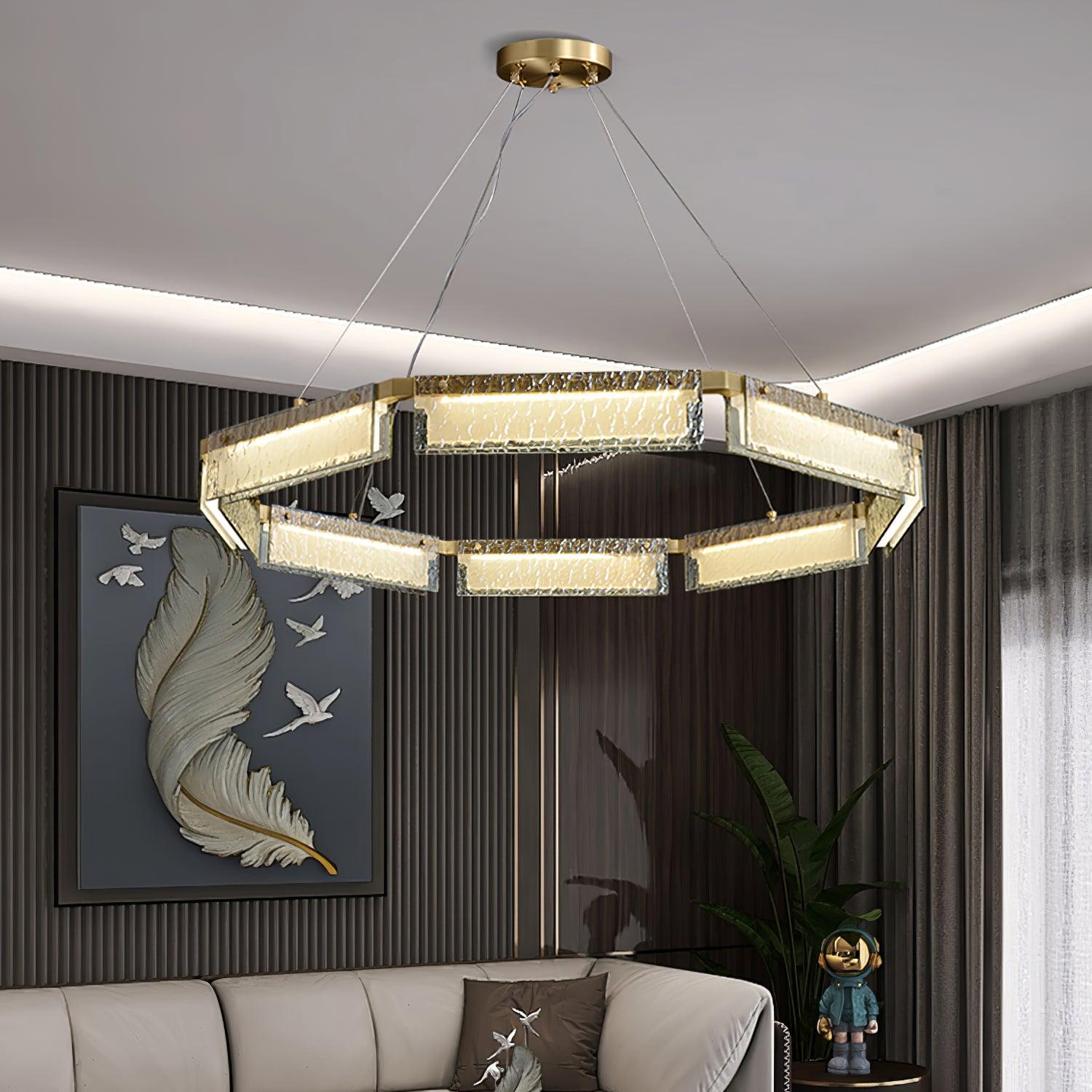 Asner Modern LED Chandelier - Crystal Ceiling Light Fixture for Dining Room, Bedroom, Living Room - Energy Efficient Dimmable Hanging Light for Home Decor