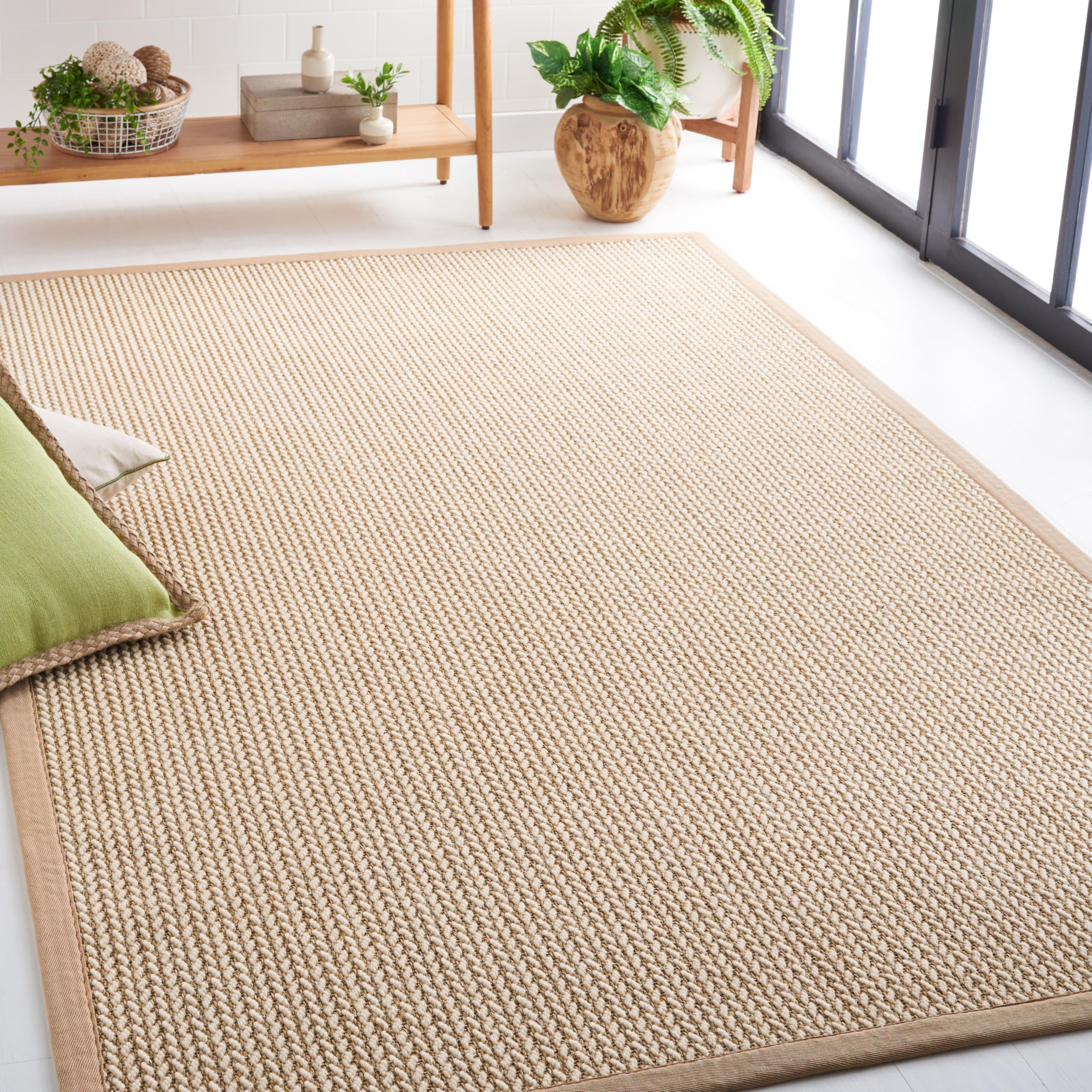 SAFAVIEH Natural Fiber Collection Area Rug - 6' x 9' Beige Sisal Design, Easy Care & Durable, Perfect for High Traffic Areas in Living Room, Bedroom, Office & Dining Room (NF475B) | Eco-Friendly Home Decor for Modern Spaces