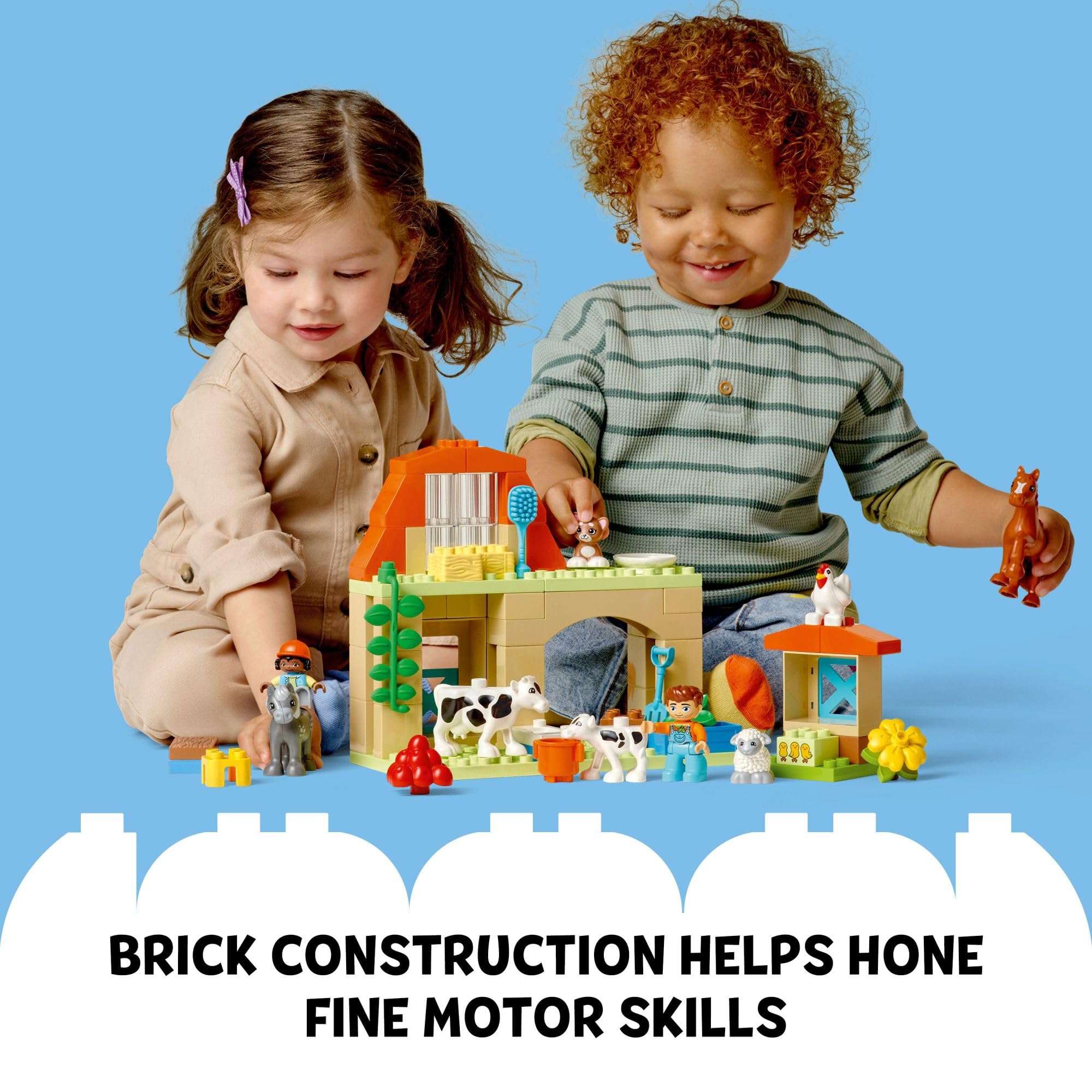 LEGO DUPLO Town Farm Animal Care Building Blocks Set - Educational Toddler Toys for Kids Ages 2-5 with Animal Figures - Pretend Play Learning Toys for Preschoolers | Perfect for Farm-Themed Playtime & Early Childhood Development
