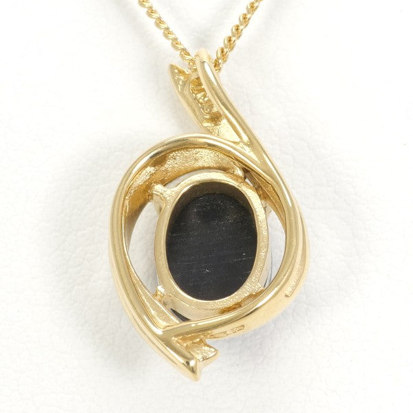 18K Yellow Gold Synthetic Stone Necklace for Women - Elegant Layering Jewelry for Daily Wear, Party & Gift Giving