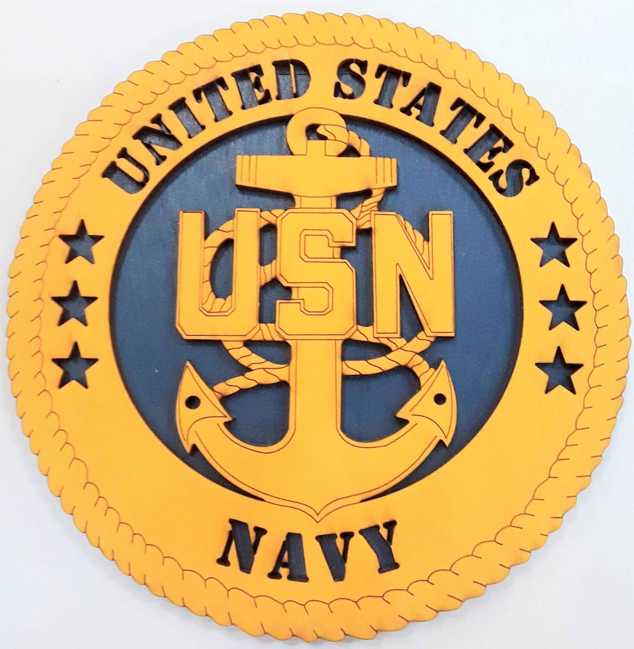 USN Navy Wood Desk Plaque - Office Decor & Gift