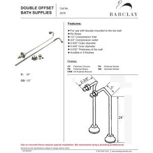 Barclay 5576-SN Double Offset Bathtub Faucet Replacement Part - Perfect for Bathroom Renovation & Plumbing Repair