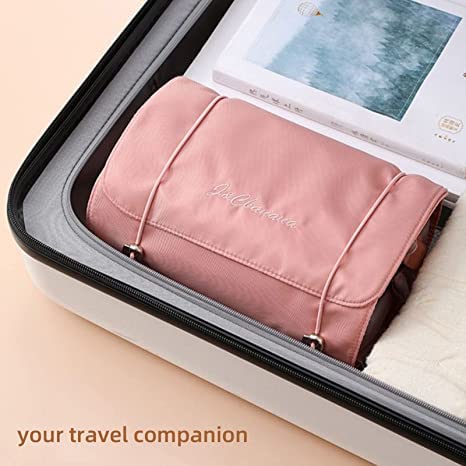 SQUICKLE 4-in-1 Foldable Travel Toiletry Bag for Women - Waterproof Cosmetic & Makeup Organizer Pouch - Perfect for Vacation, Gym, Camping & Business Trips