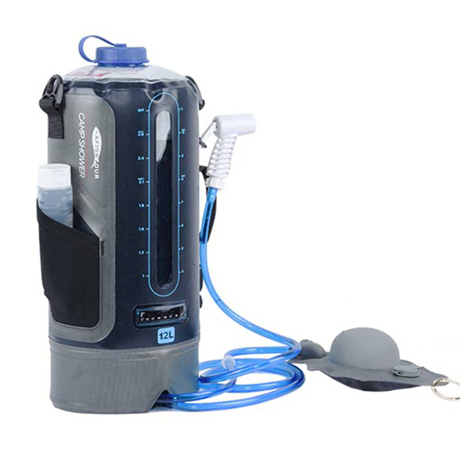 12L Portable Camping Shower Bag with Upgraded Removable Hose & Switchable Shower Head - Perfect for Outdoor Travel, Beach Camping, Hiking & Summer Adventures