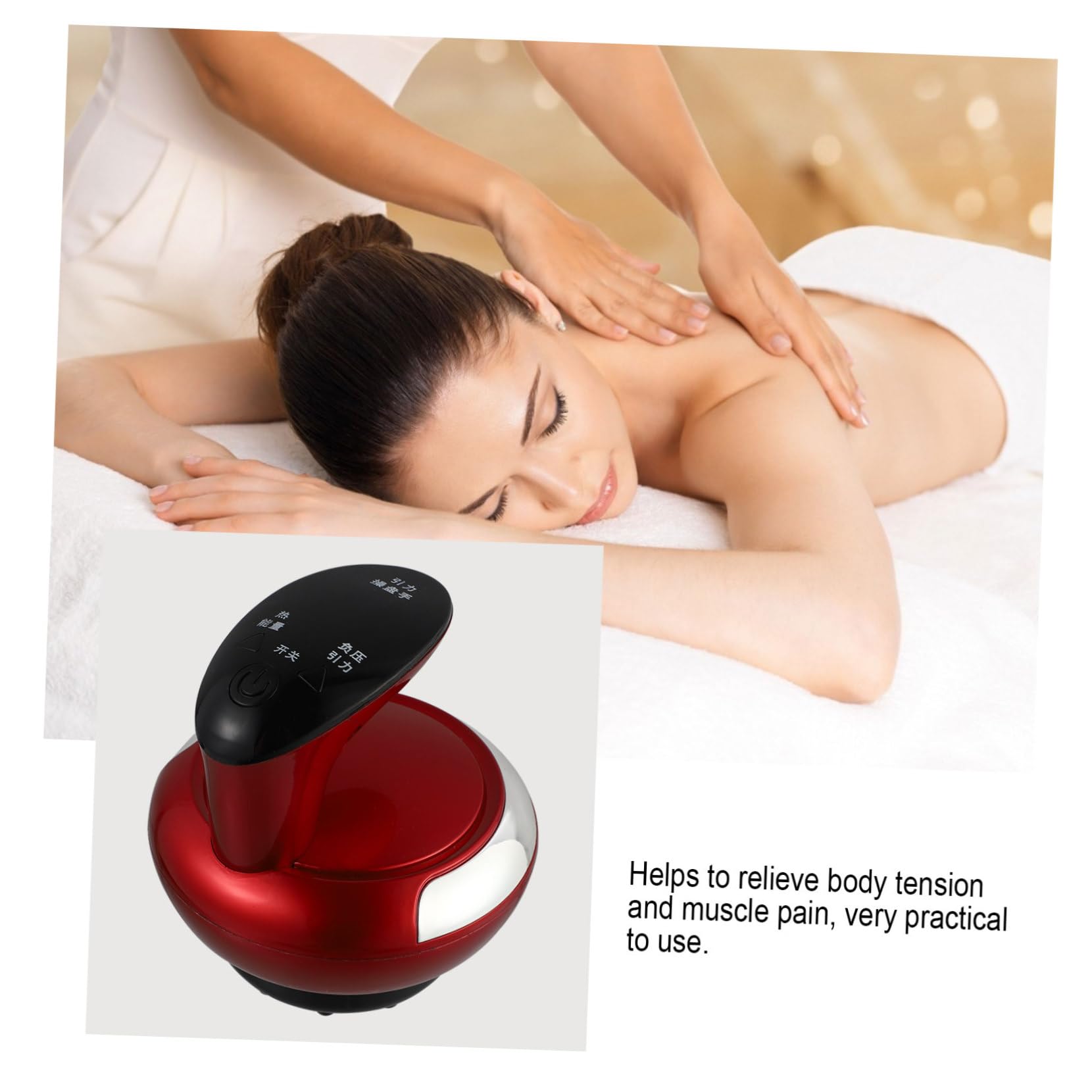 Beaupretty Electric Body Scraper Tool Set - ABS Red Massager for Back Pain Relief & Muscle Relaxation | Perfect for Home Spa, Fitness Recovery, and Beauty Therapy