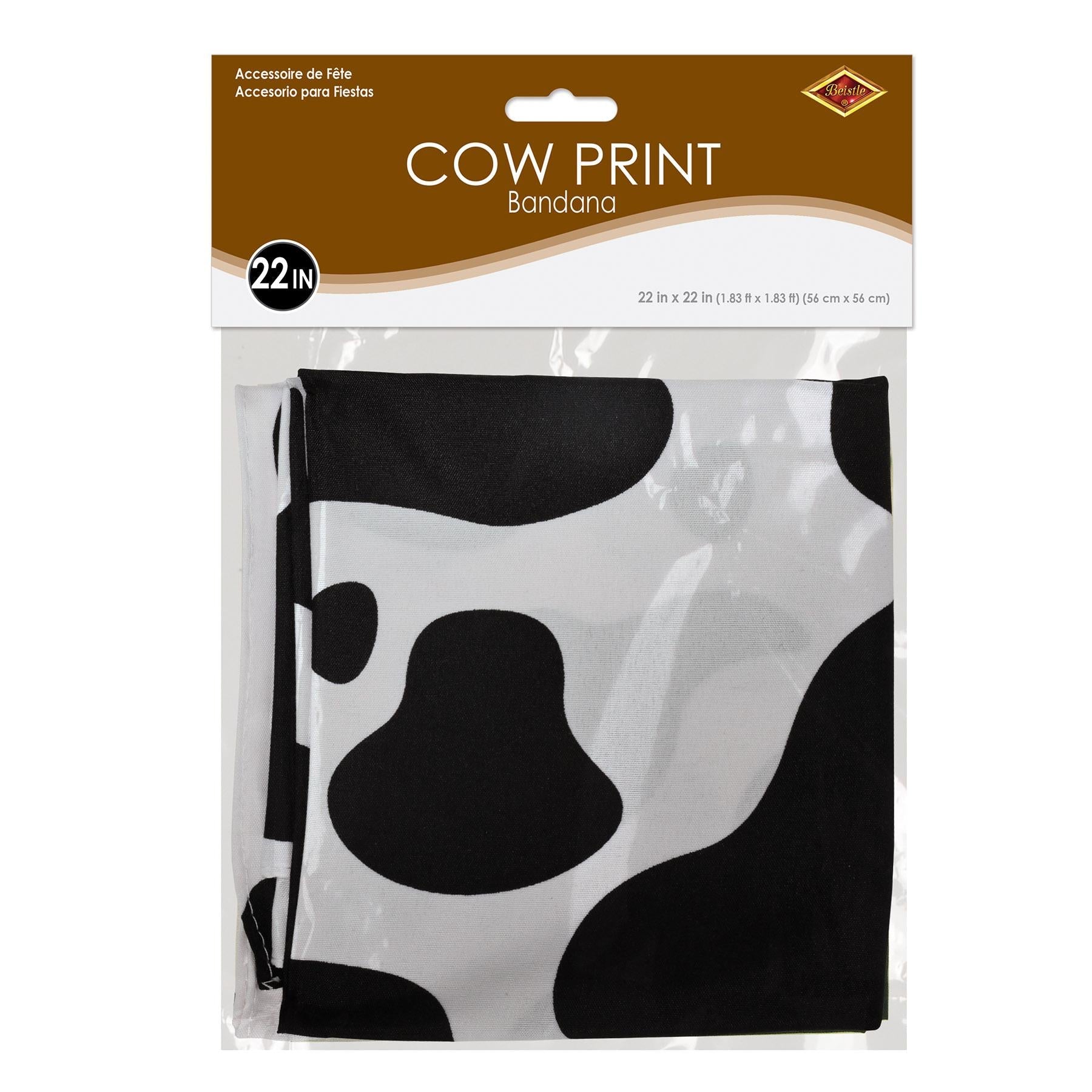 12 Pack Cow Print Bandanas - Fun Cowboy Party Favors for Western Themed Events, Birthday Parties & Farm Animal Costume Accessories