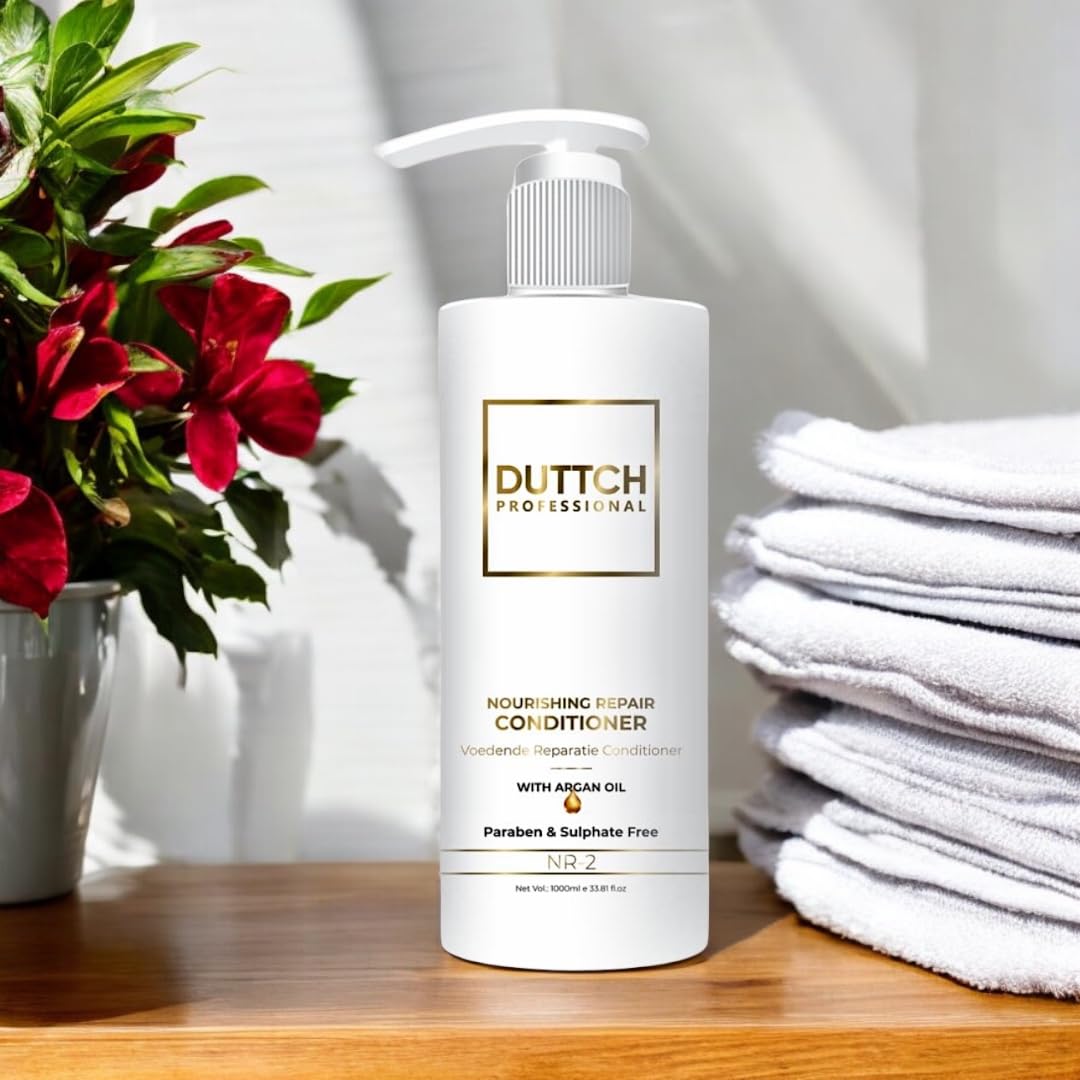 Duttch Professional Nourishing & Repair Hair Conditioner - 1 Liter for Damaged & Dry Hair - Deep Hydration & Shine Restoration - Salon Quality Treatment for Home Use
