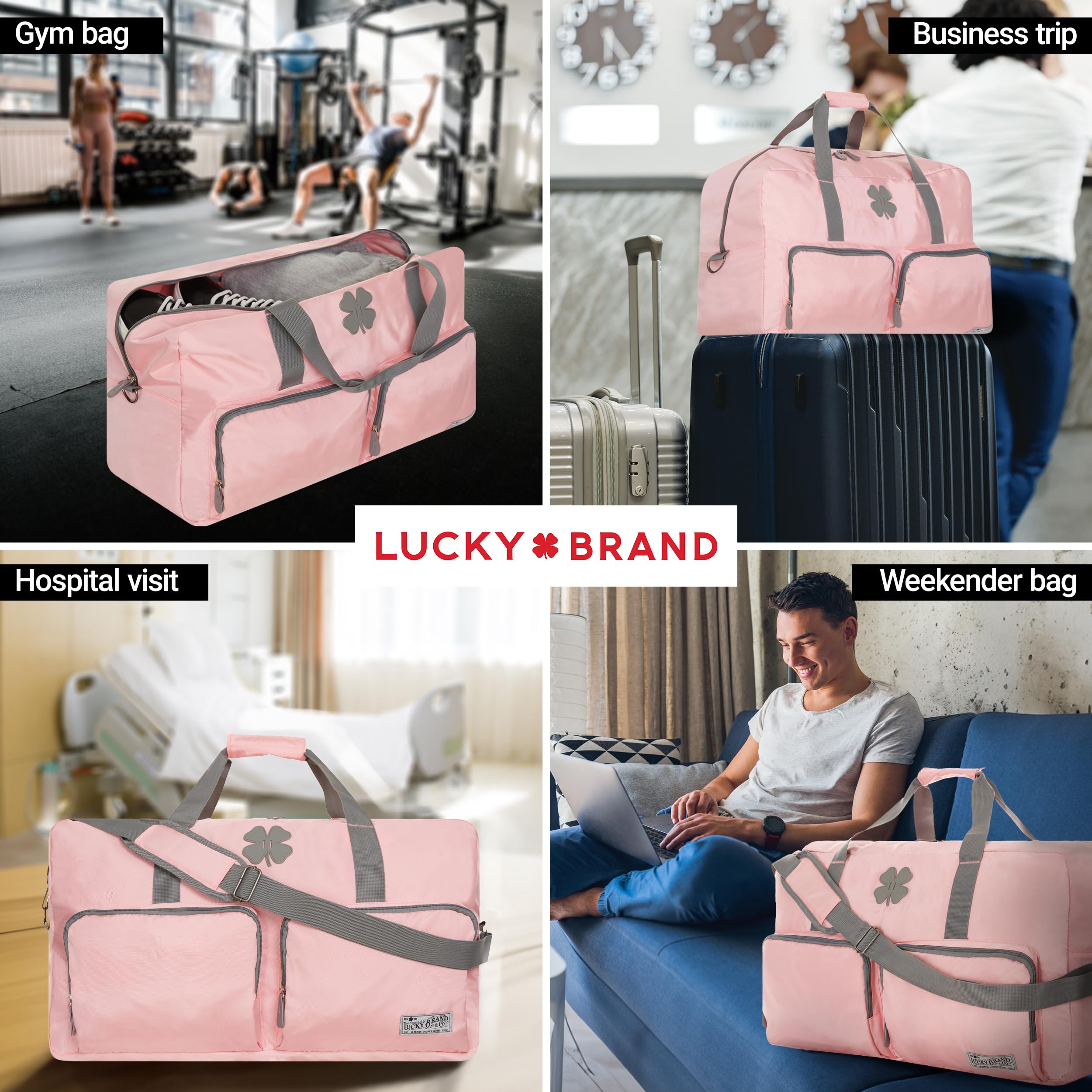 40L Foldable Travel Duffel Bag for Men & Women - Waterproof Gym Bag, Overnight Weekender with Adjustable Shoulder Strap - Perfect for Workout, Travel, Camping & Weekend Getaways