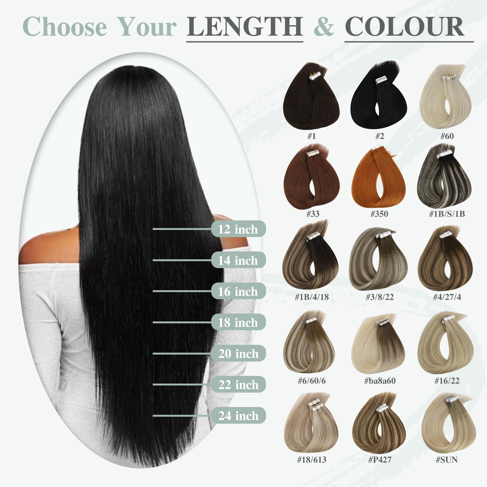 Ve Sunny Tape-in Hair Extensions - 10pcs 16inch Human Hair Highlights (Light Blonde & Golden Blonde Mix) Heat-Friendly & Invisible Tape | Perfect for Volume Boost, Styling & Special Occasions