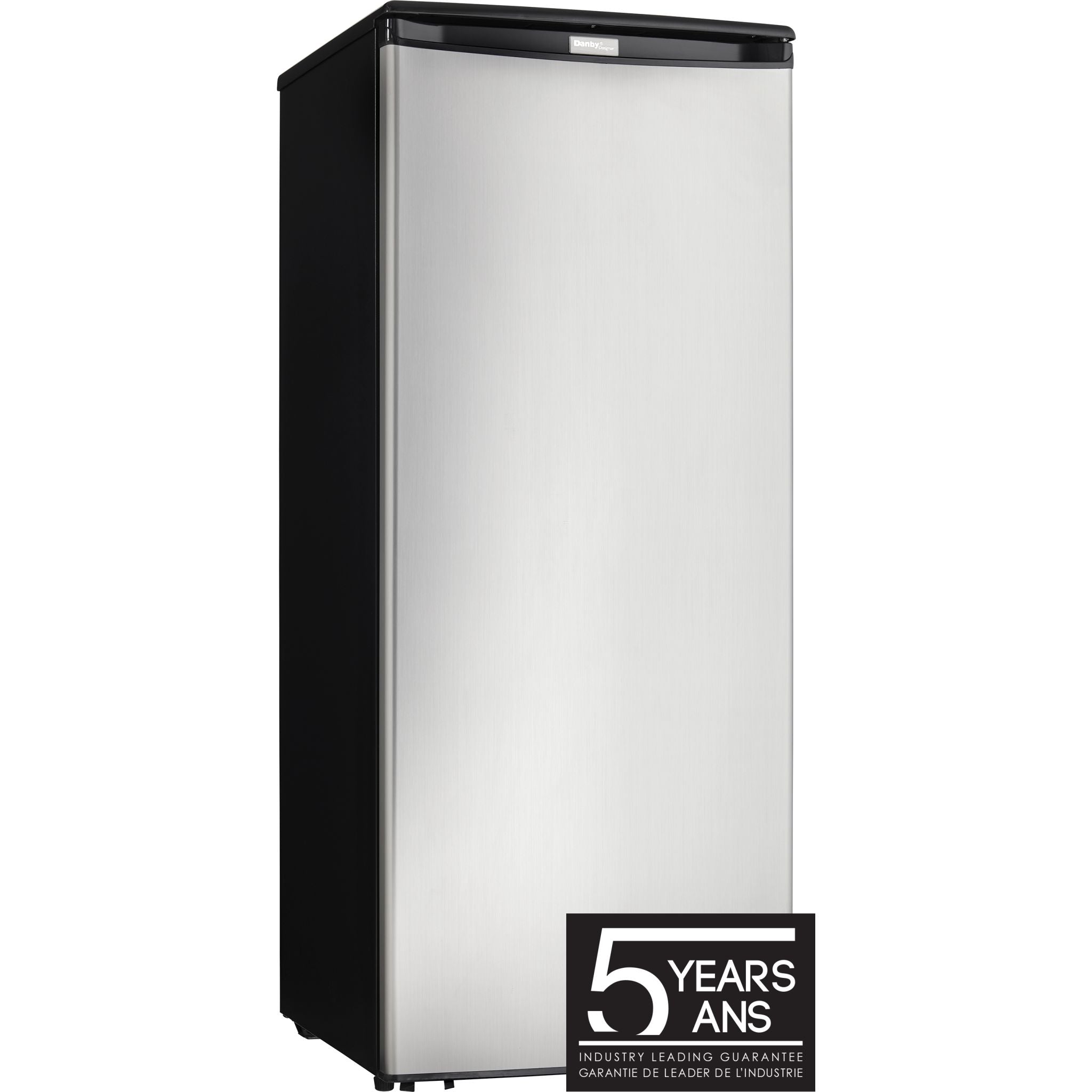 Danby Upright Freezer DUFM085A4BSLDD - 5.0 Cu Ft Stainless Steel Look Compact Deep Freezer for Home, Garage & Basement | Energy Efficient with Adjustable Shelves & Door Storage