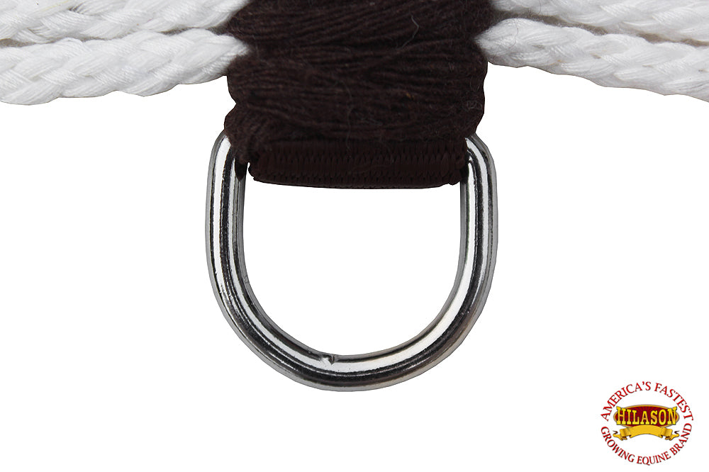 36 Inch Hilason White Rayon Cinch for Horses - Durable & Comfortable Horse Tack for Trail Riding, Training & Show Events
