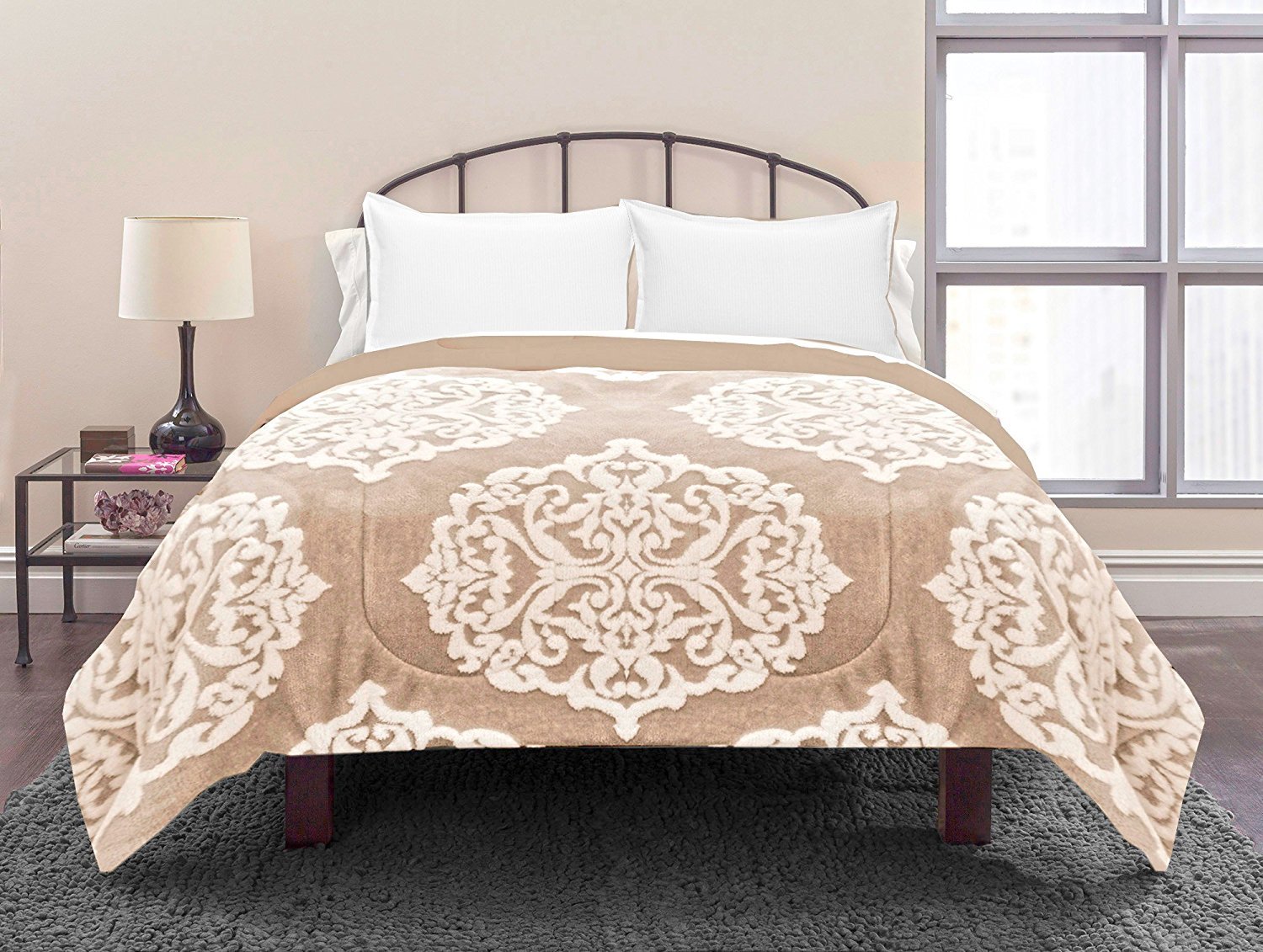 Premium Jacquard Chenille Comforter Set - Queen Size, Soft Brown Bedding for Cozy Comfort | Perfect for Master Bedroom, Guest Room & Winter Nights