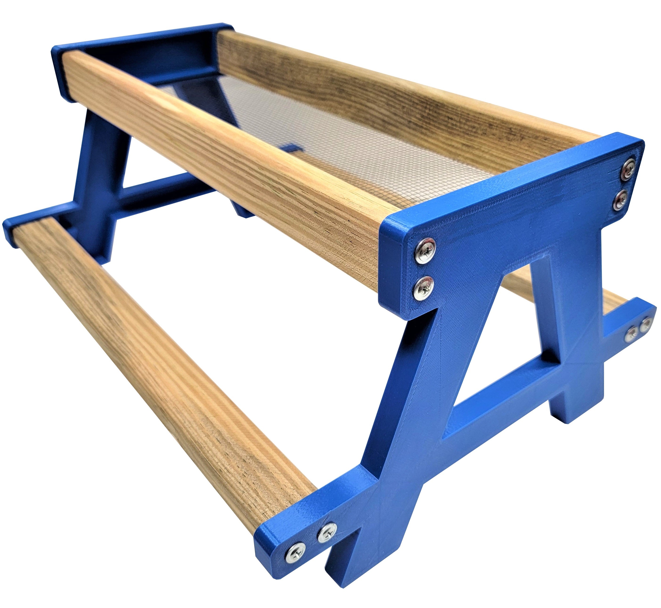 16 Inch Long Blue Chicken Picnic Table - Durable Outdoor Chicken Feeder Bench for Hens & Ducks - Perfect for Backyard Poultry, Farm & Garden Use