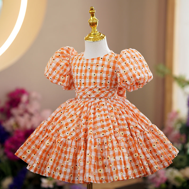 Baby Girl Dress Toddler Prom Summer Plaid Party Princess Dress - Perfect for Birthday, Wedding & Special Occasions