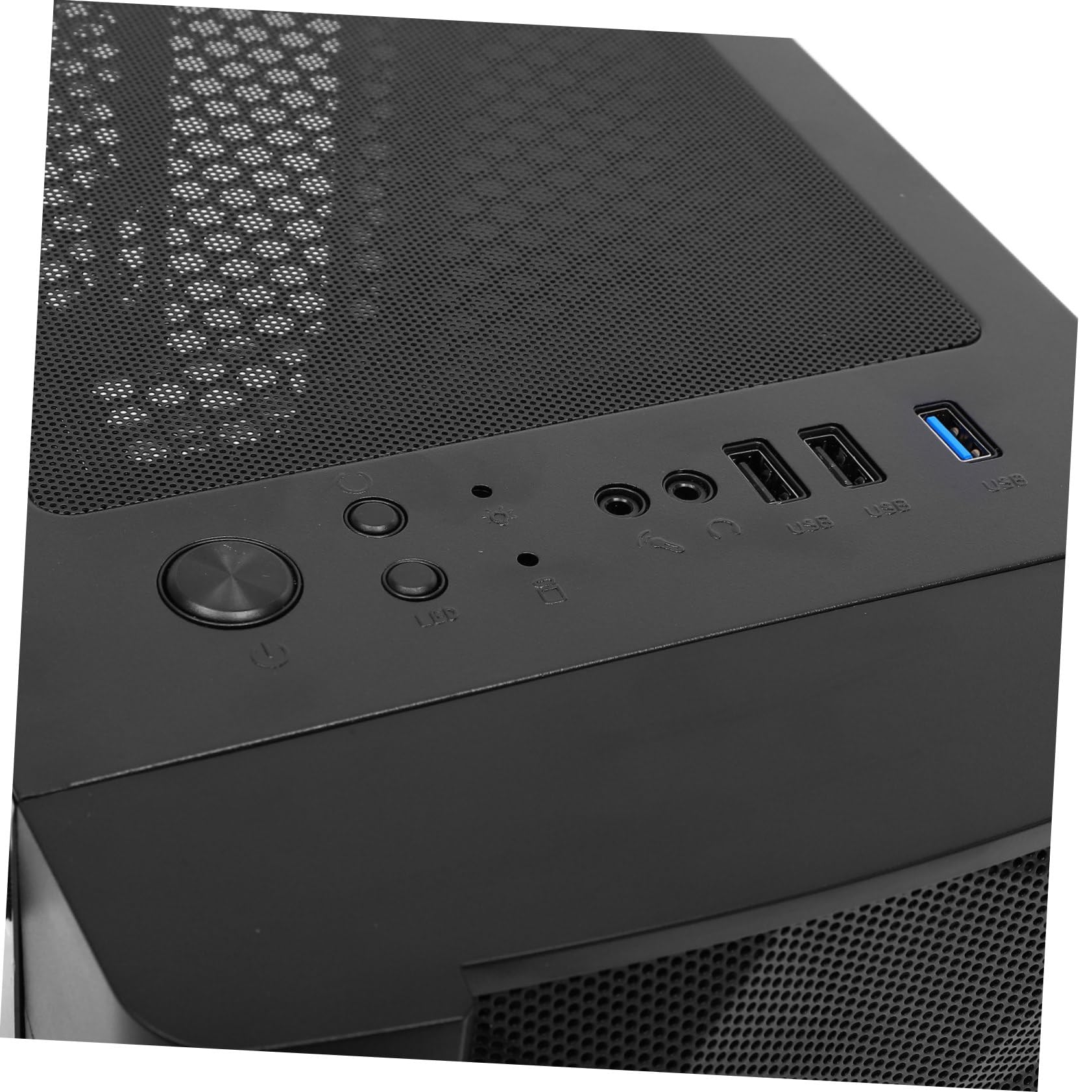 Mobestech ATX Mid Tower Gaming PC Case - Full Tempered Glass Side Panel, High Airflow Design, Supports E-ATX Motherboard (Black) - Perfect for Gaming Rigs & Custom Water Cooling Builds