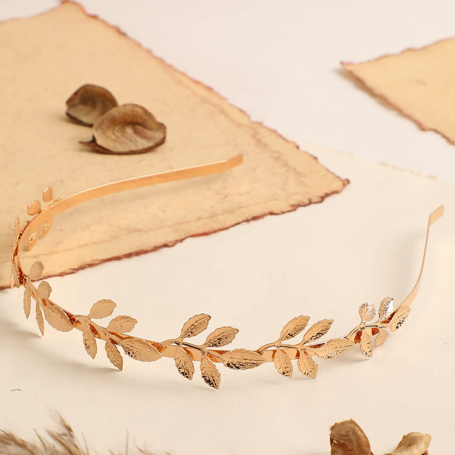 SOHI Gold Plated Hair Band for Women and Girls – Elegant Leaf Detailing Headband | Women's Head Jewelry & Fashion Hair Accessories | Perfect for Brides, Parties, and Everyday Wear | Stylish & Trendy Hair Belt