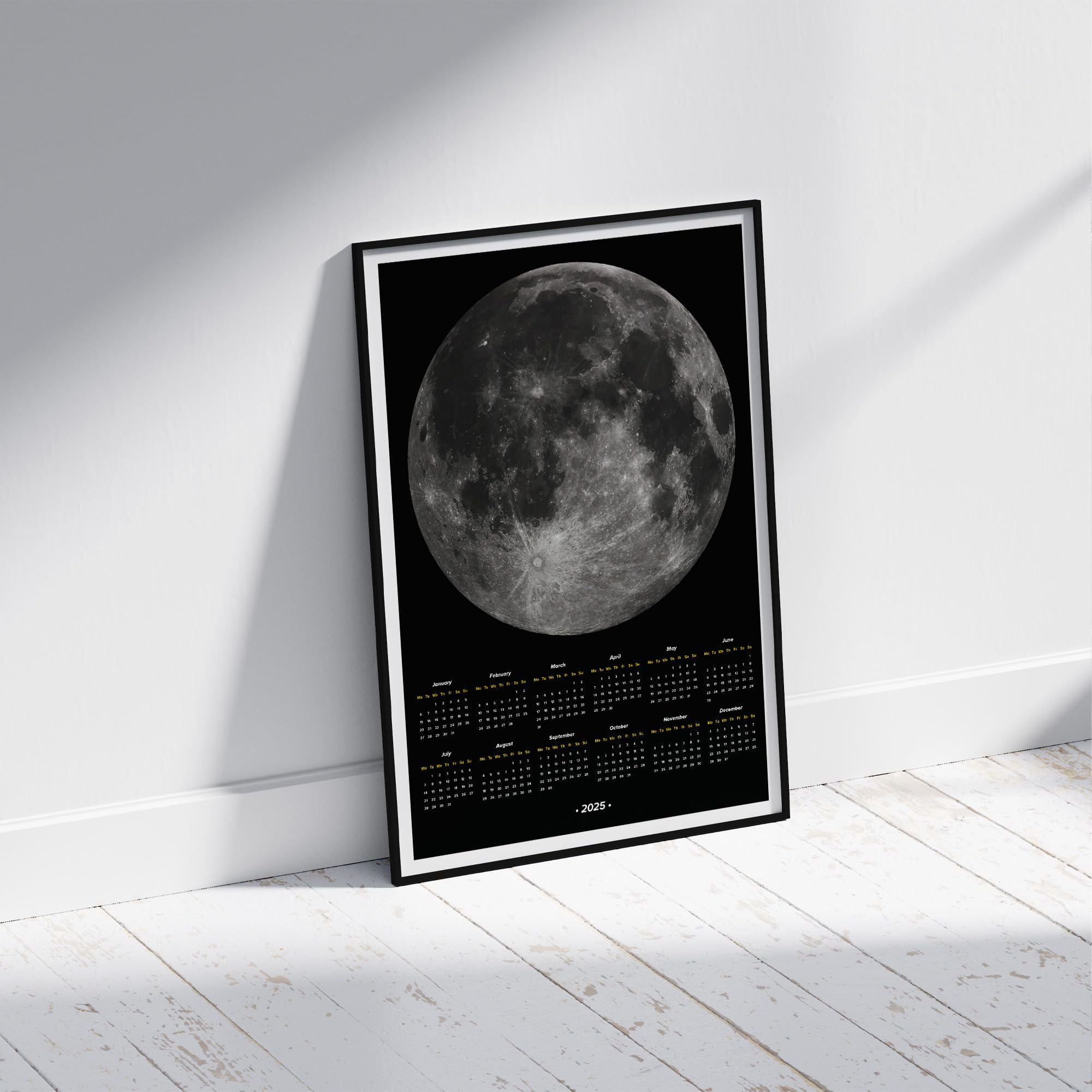 2025 Moon Phase Calendar with Lunar Phases - Perfect for Wall Decor, Office Planning & Astronomy Enthusiasts