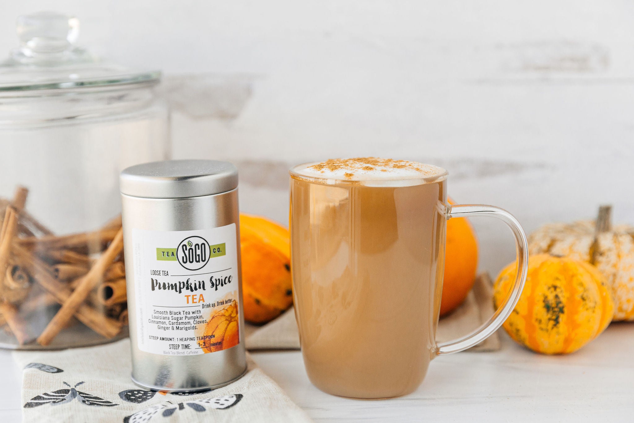 Organic Pumpkin Spice Black Tea Loose Leaf - Fall Flavored Tea for Cozy Evenings & Holiday Gifts - Perfect for Autumn, Thanksgiving & Christmas Season