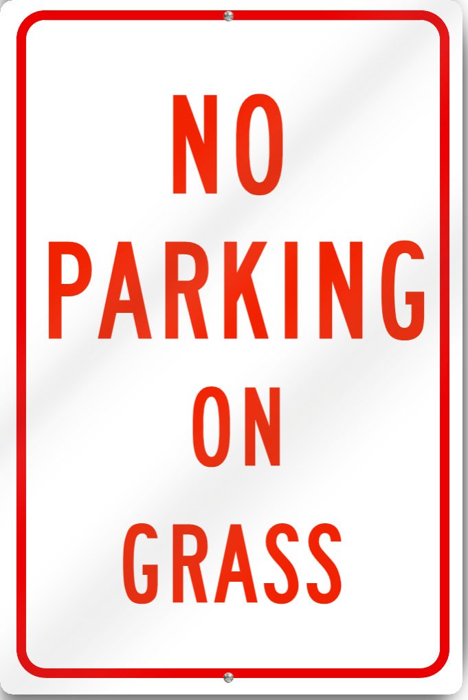 No Parking On Grass Sign - 12