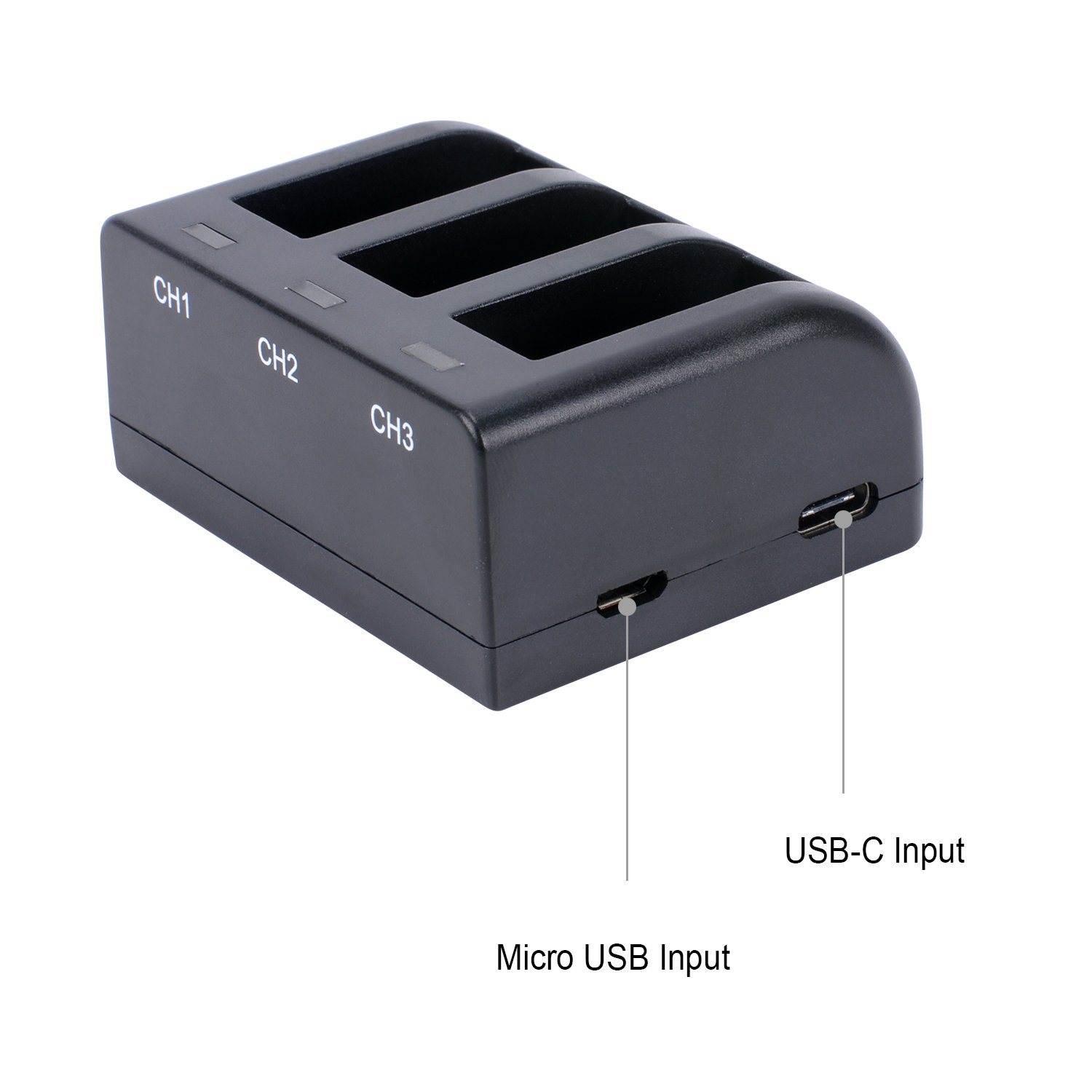 Smatree 2-Pack Replacement Battery with 3-Channel Fast Charger for GoPro Hero Max - Perfect for Extended Outdoor Adventures, Travel Vlogging & Action Sports Recording