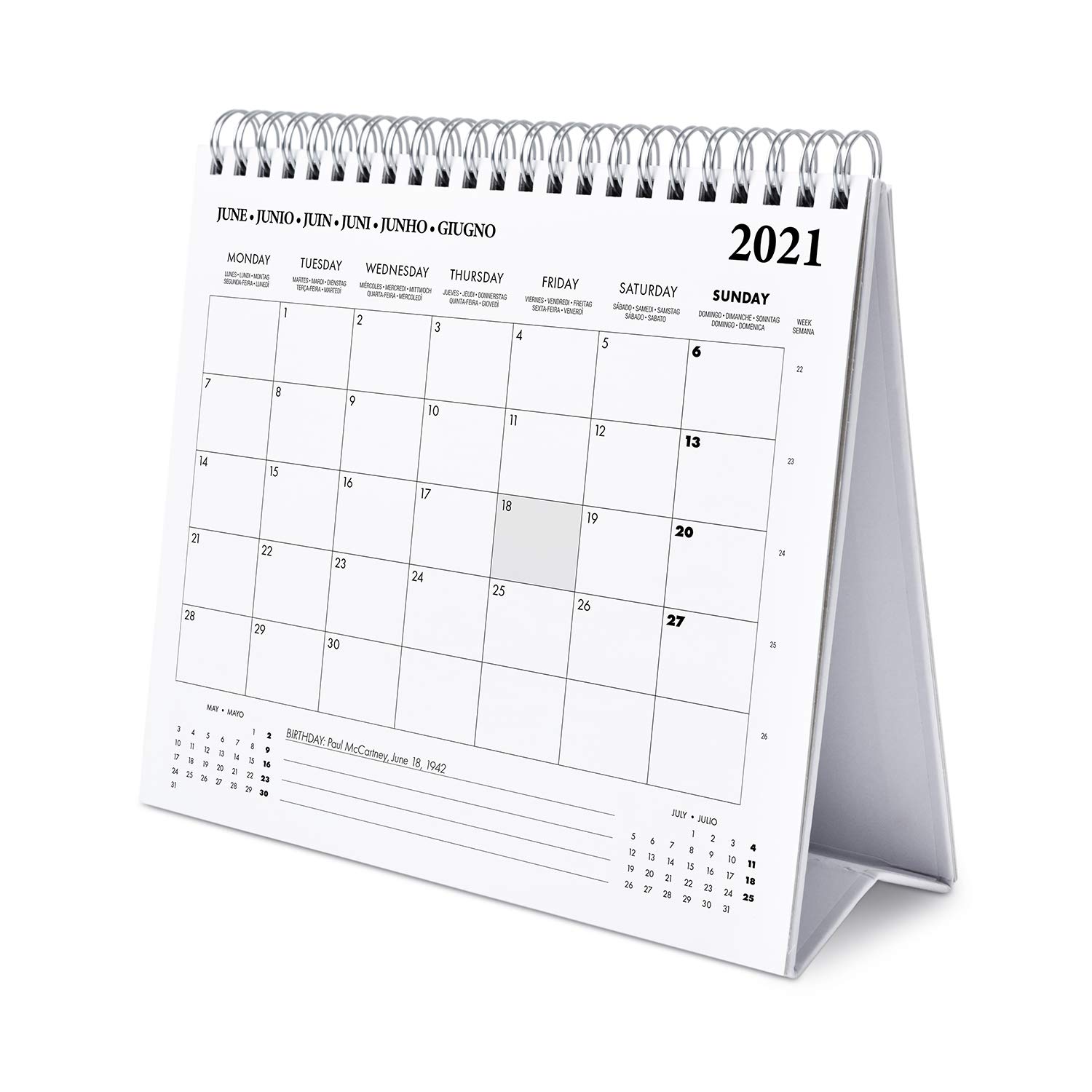The Beatles 2021 Desk Calendar - Official Licensed 12-Month Wall & Desktop Planner with Famous Album Covers - Perfect for Office, Home Decor & Beatles Fans Gift