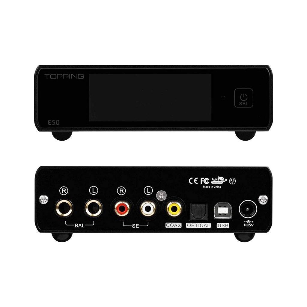 Topping E50 Desktop DAC - High Resolution Digital to Analog Converter for Audiophiles | Perfect for Home Audio, Studio Recording & Hi-Fi Systems