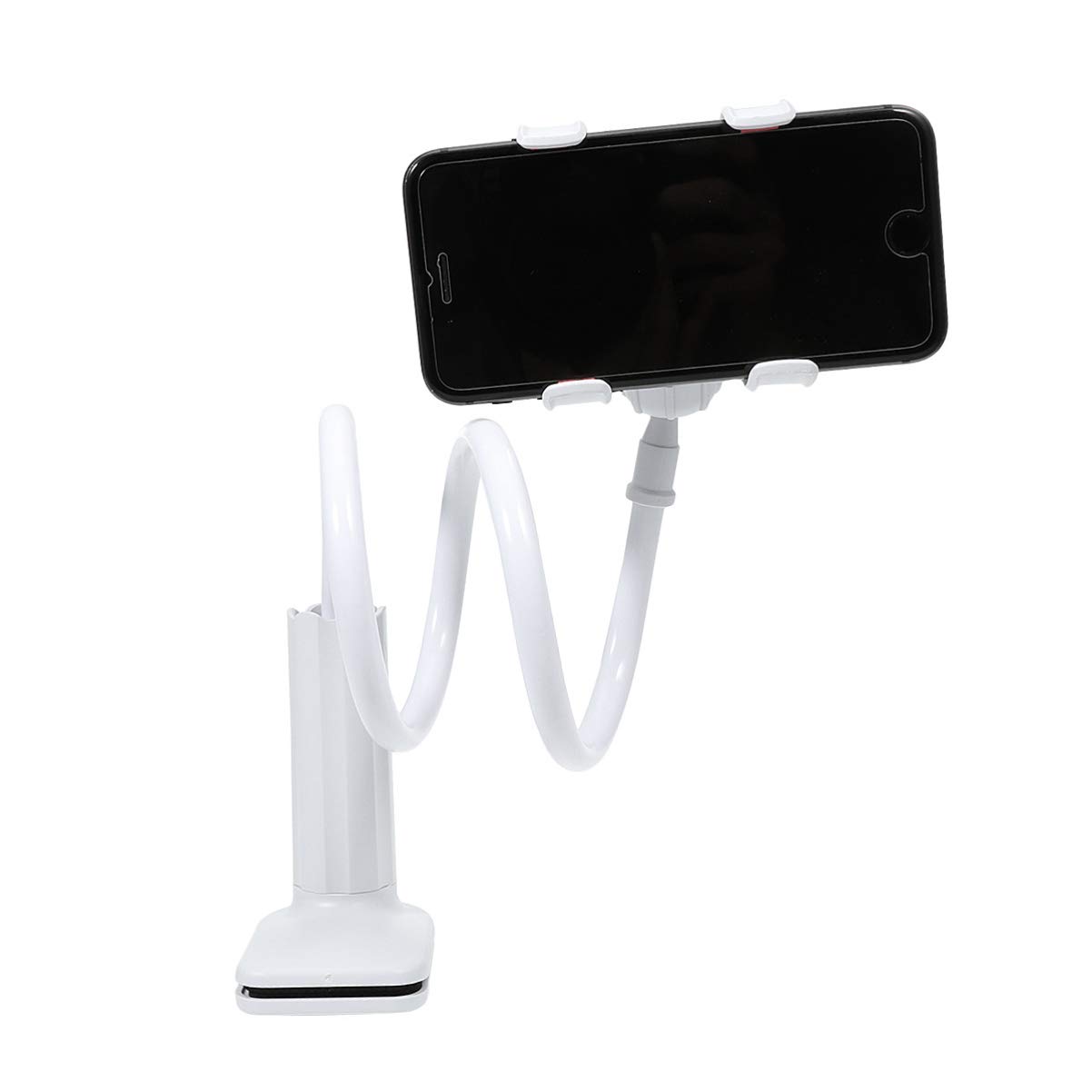 NUOBESTY 3-Pack Spiral Phone Stand Holder - Adjustable Car & Home Phone Mount Clip, White - Perfect for Desk, Bedside, Kitchen Counter & Dashboard Use