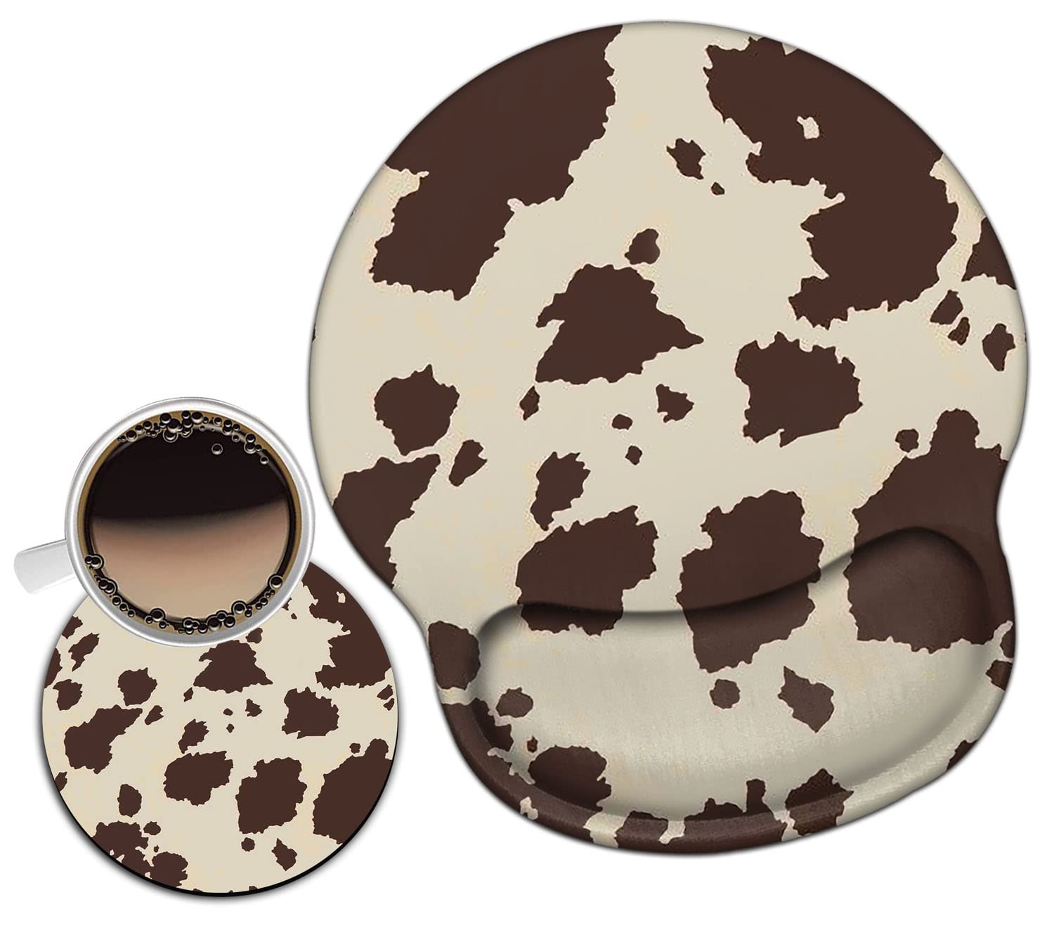 Ergonomic Mouse Pad with Wrist Support Gel - Comfortable Cowhide Mouse Mat for Home Office, Gaming & Typing - Pain Relief & Easy to Clean - Perfect for Computer Work, PC Gaming & Long Working Hours