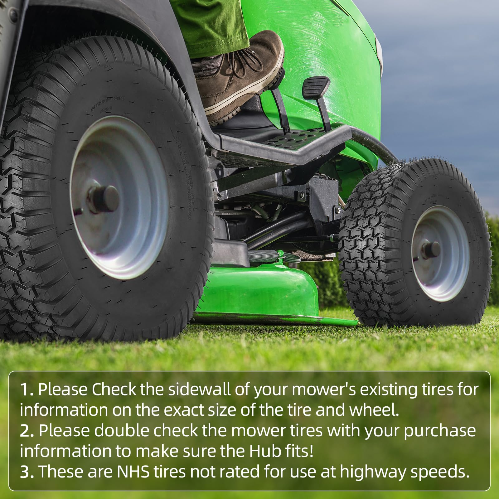 (2-Pack) 20x8.00-8 4-Ply Tubeless Lawn Mower Tires - Heavy Duty Replacement for Riding Lawn Mowers, Golf Carts & ATVs (Rim Not Included) - Perfect for All-Terrain Use on Grass, Mud & Rough Surfaces