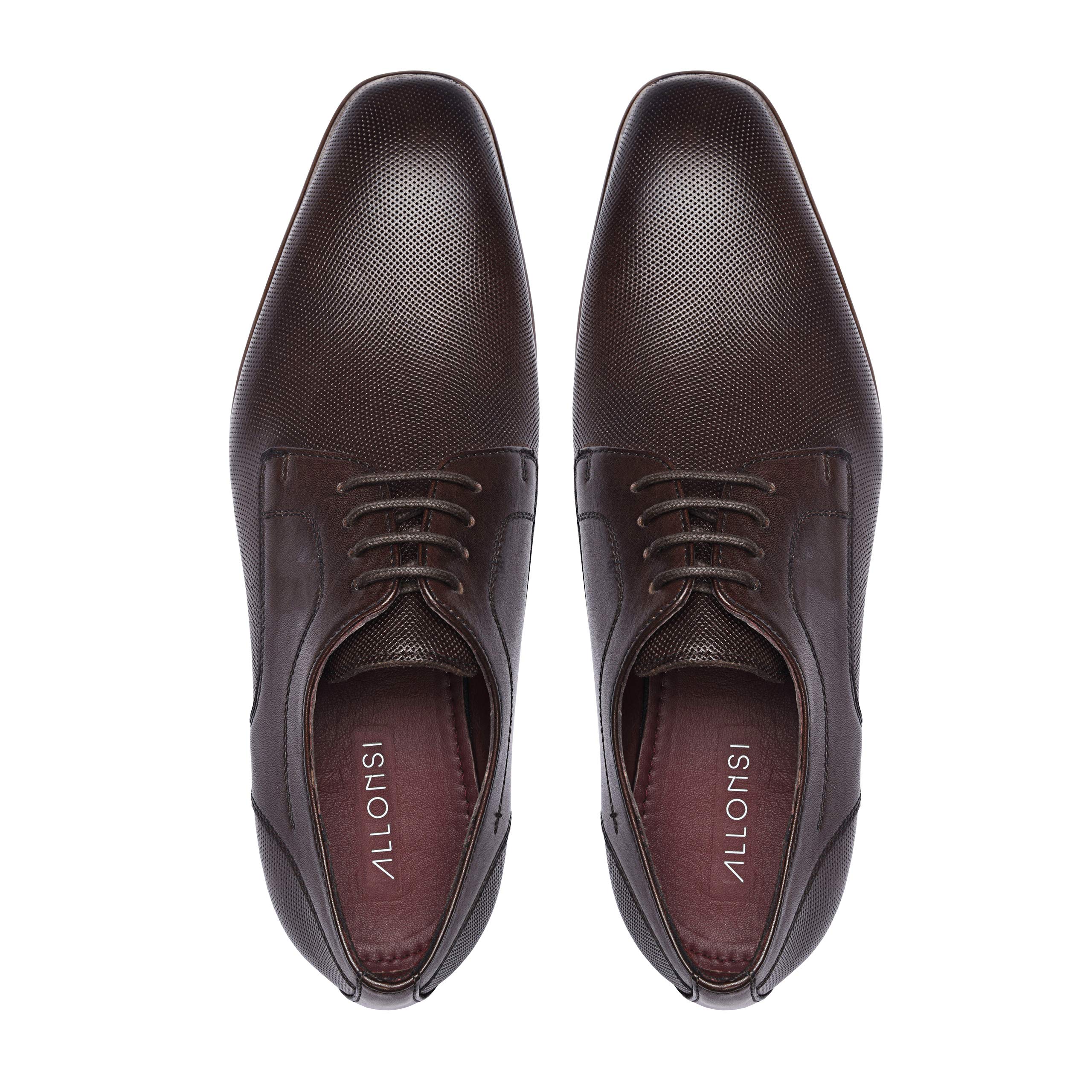 Genuine Leather Men's Classic Derby Dress Shoes - Handcrafted Italian Formal Shoes with Leather Sole | Perfect for Business, Weddings & Special Occasions