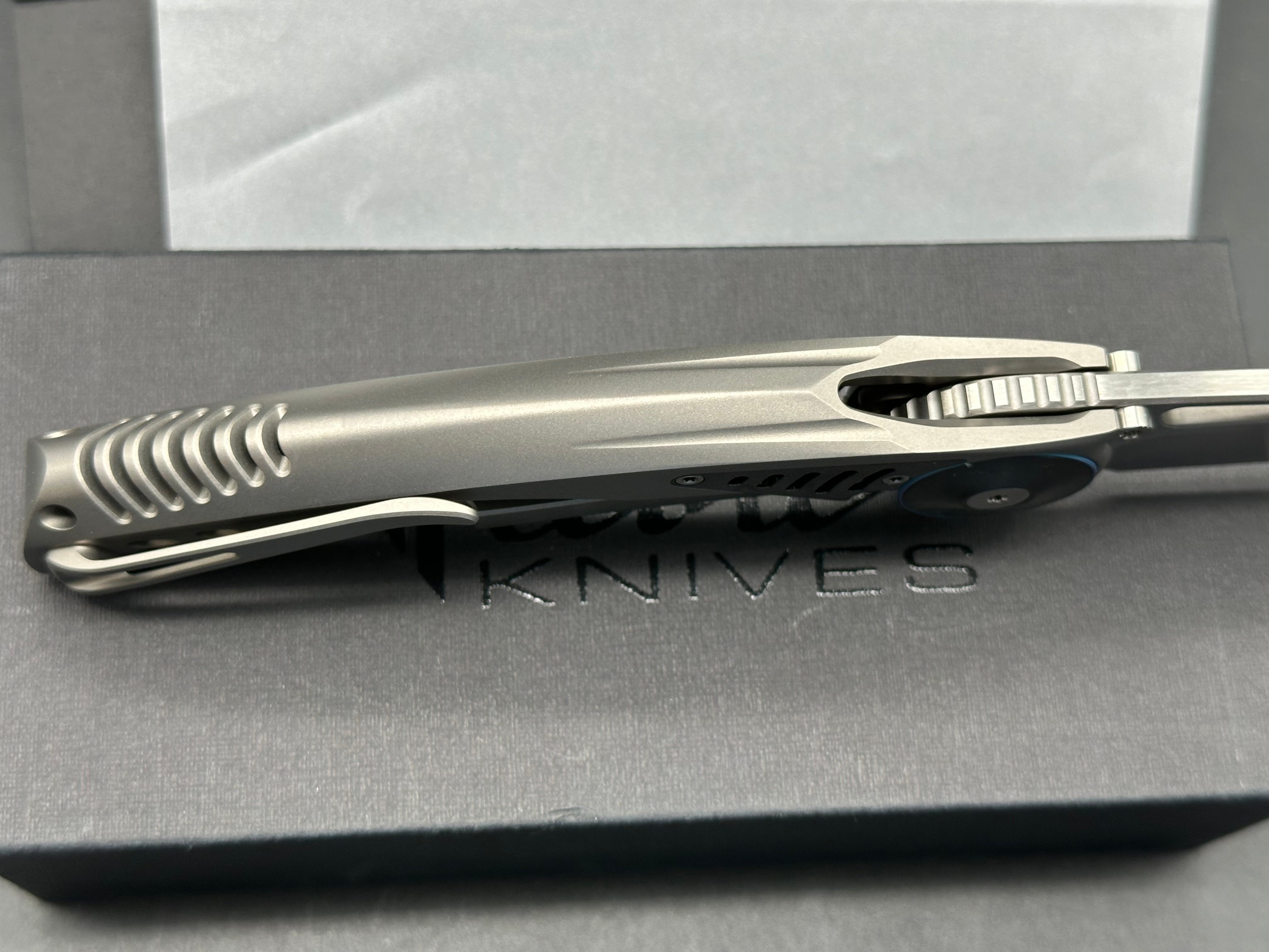 Reate GTR Frame Lock Folding Knife - Titanium Handle with Zirconium Inlay & Ball Bearing Clip (3.6