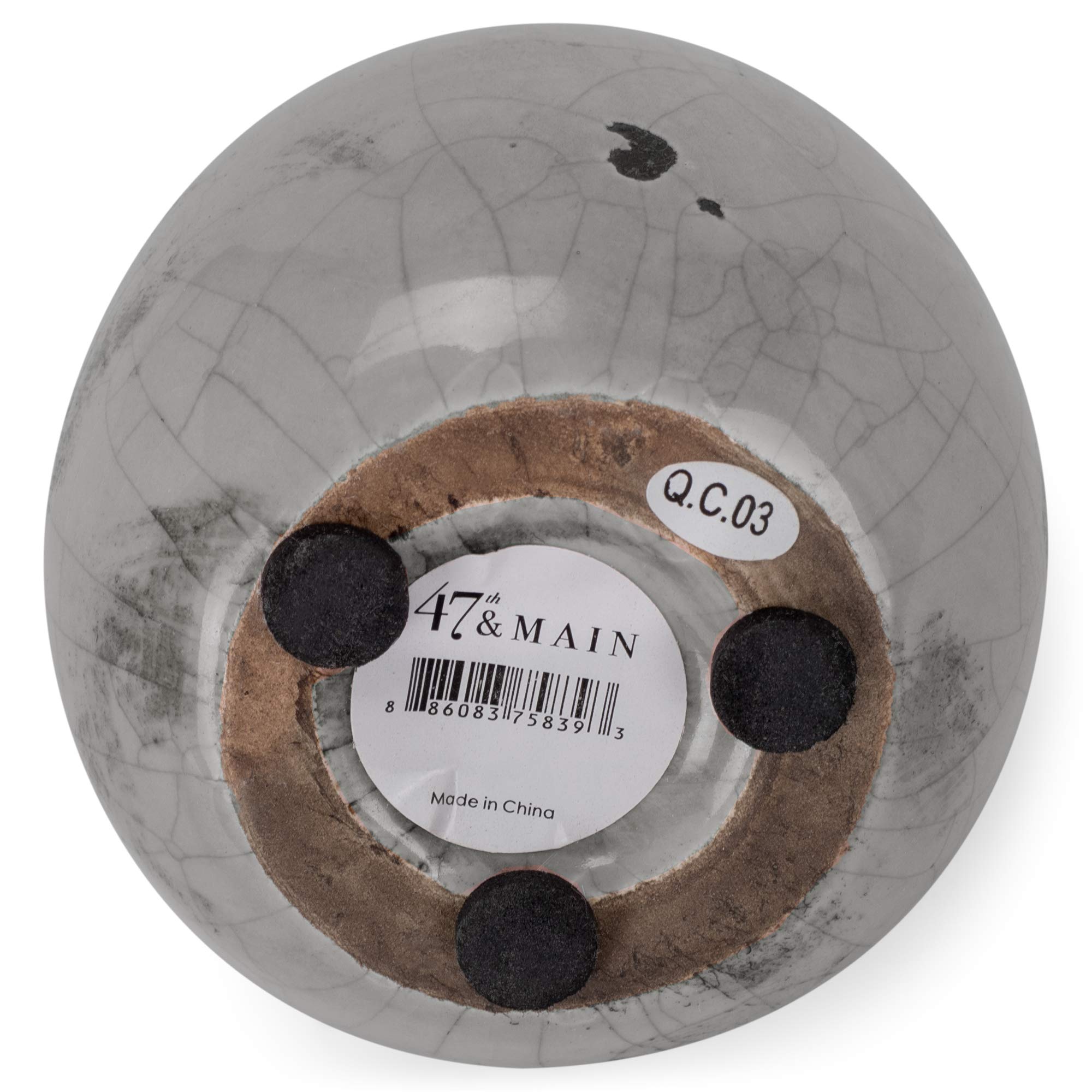 47th & Main Ceramic Vase - Small Round Grey Home Decor for Centerpieces, Wedding Decor, Tabletop Display & Modern Interior Design