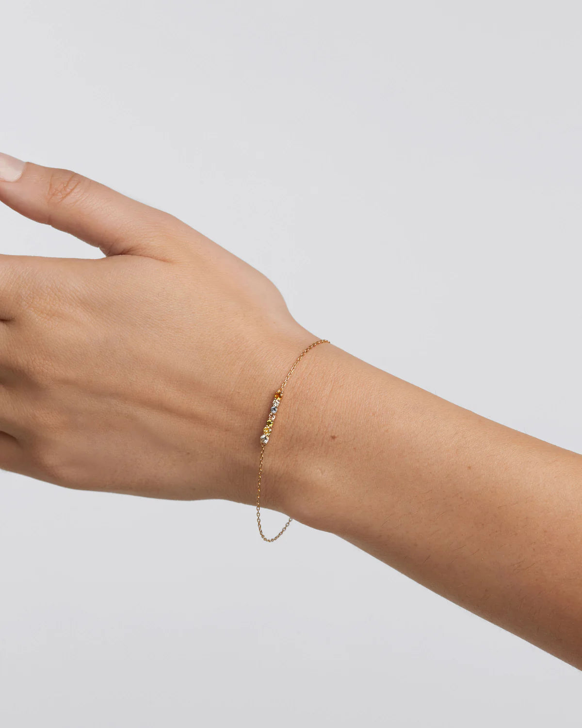 18ct Yellow Gold Vermeil Rainbow Bracelet for Women | Elegant Stackable Jewelry Gift for Birthday, Anniversary & Special Occasions
