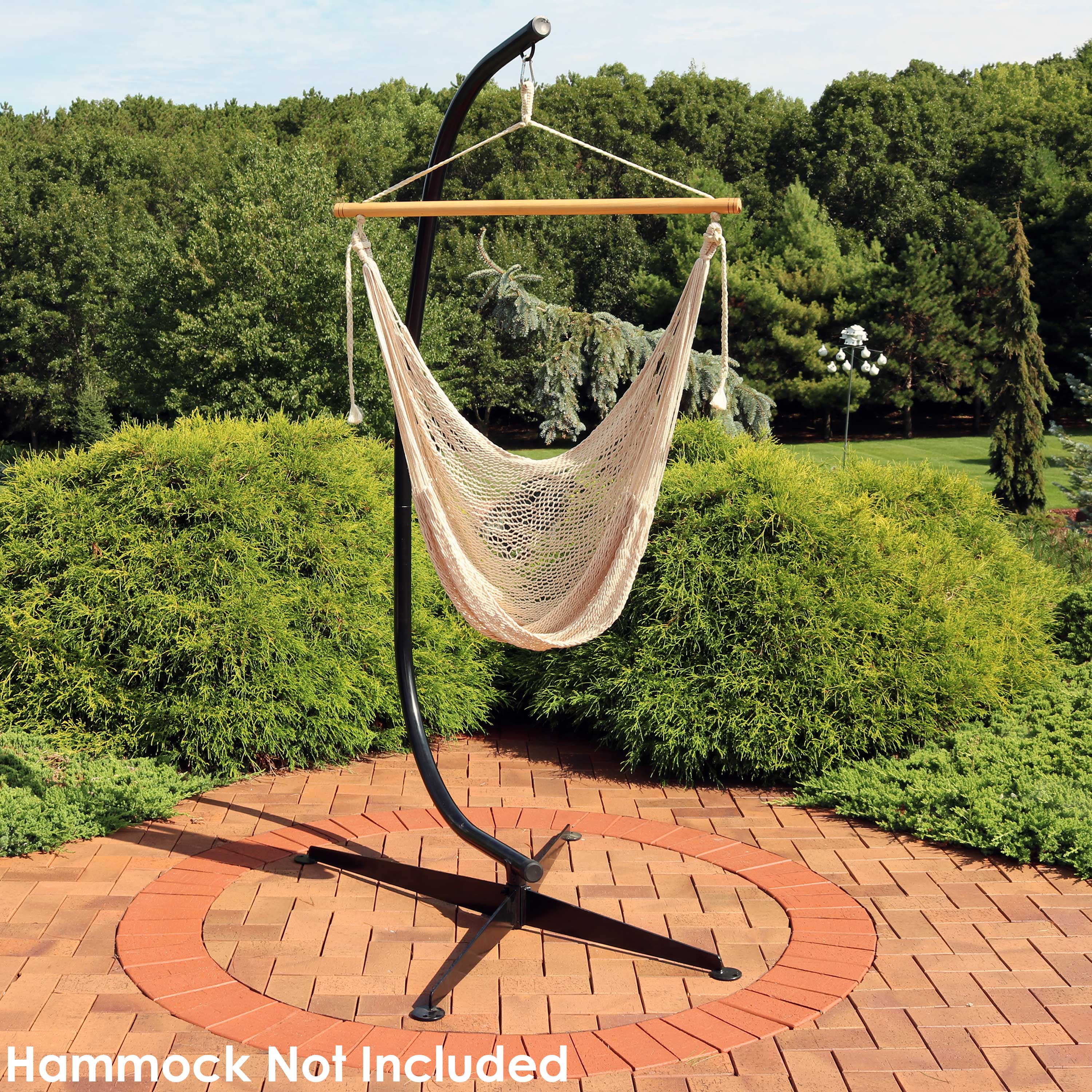 Sunnydaze Heavy Duty Hanging C Stand for Hammock Chair Swing - Outdoor Patio, Garden, Backyard Relaxation & Yoga Accessory