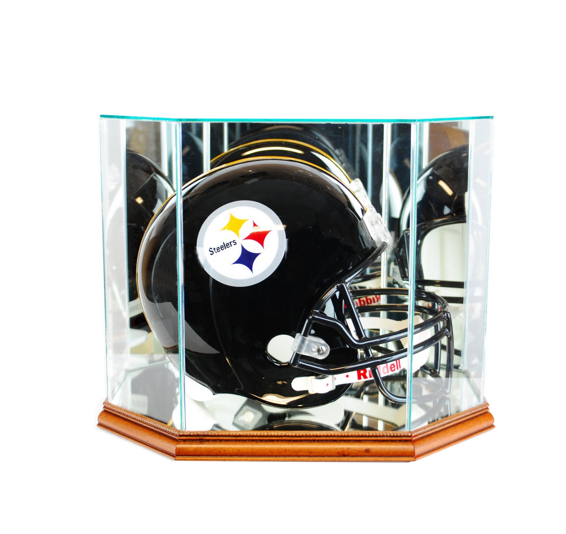 Premium Octagon Football Helmet Display Case - Shatterproof Acrylic with UV Protection - Perfect for Showcasing Collectibles in Man Cave, Sports Bar or Trophy Room