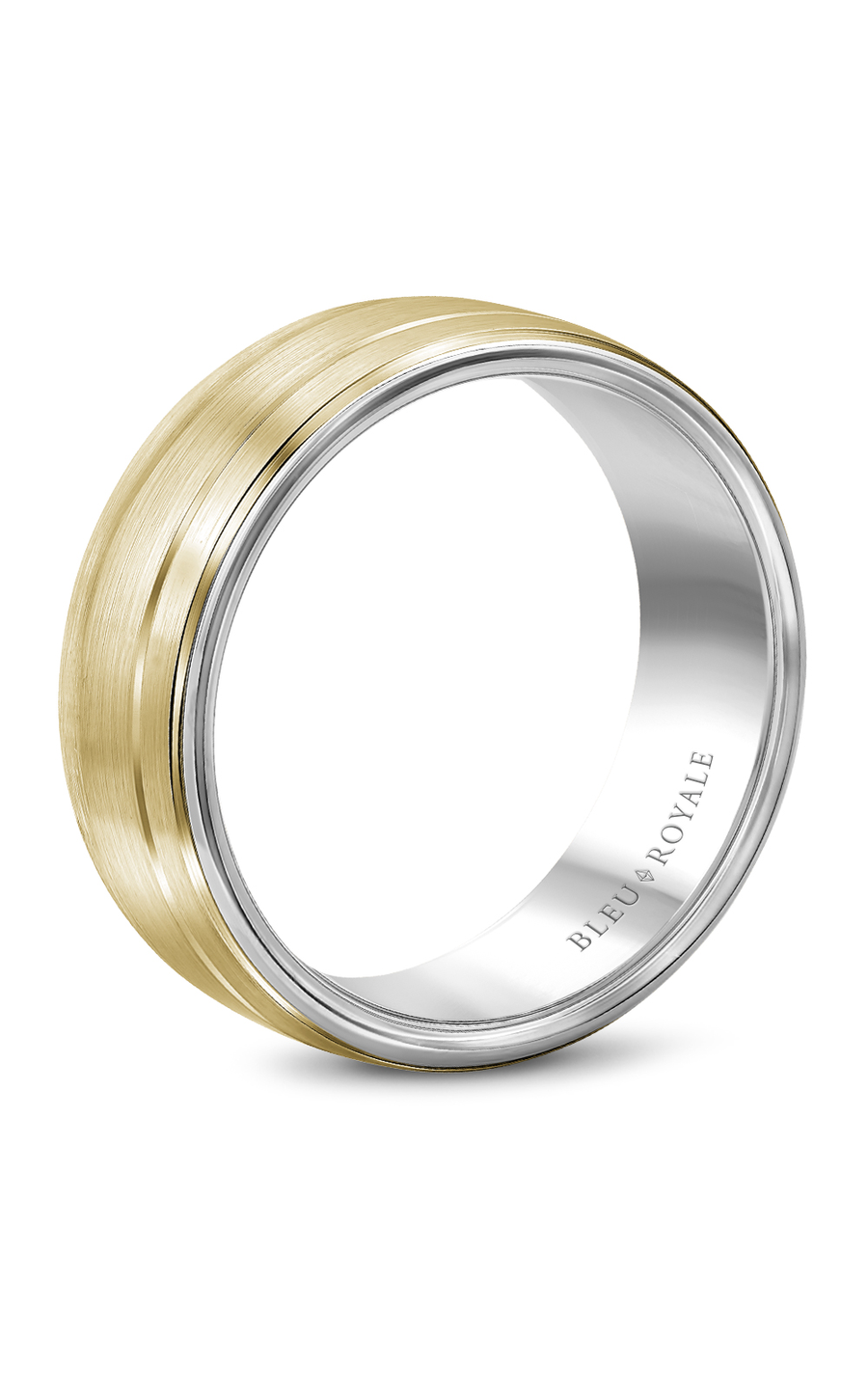 Bleu Royale Men's Wedding Band Ring 14K Yellow Gold - Elegant & Durable for Weddings, Anniversaries & Special Occasions