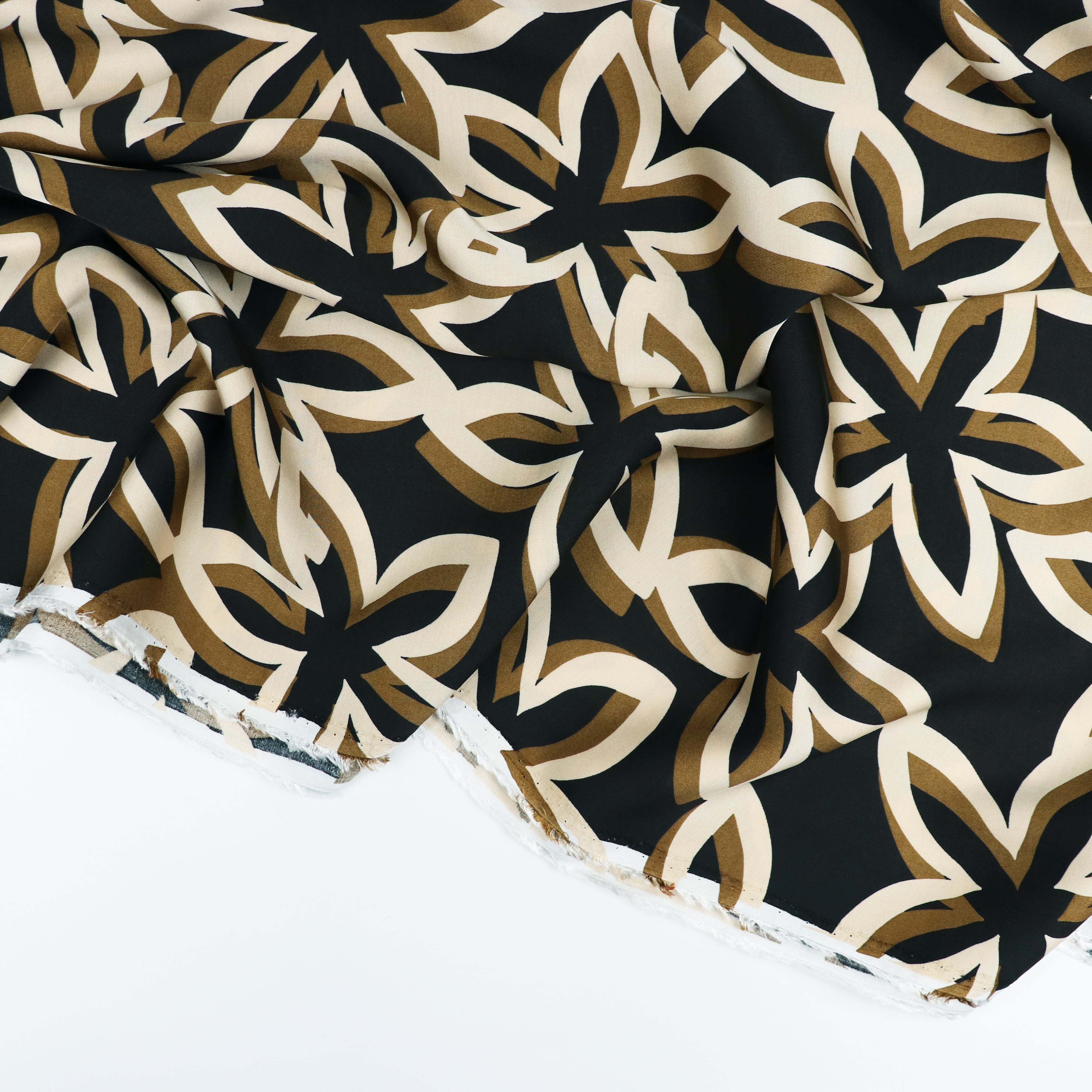 Luxury Viscose Satin Fabric with Star Floral Pattern - Perfect for Dresses, Scarves & Home Decor