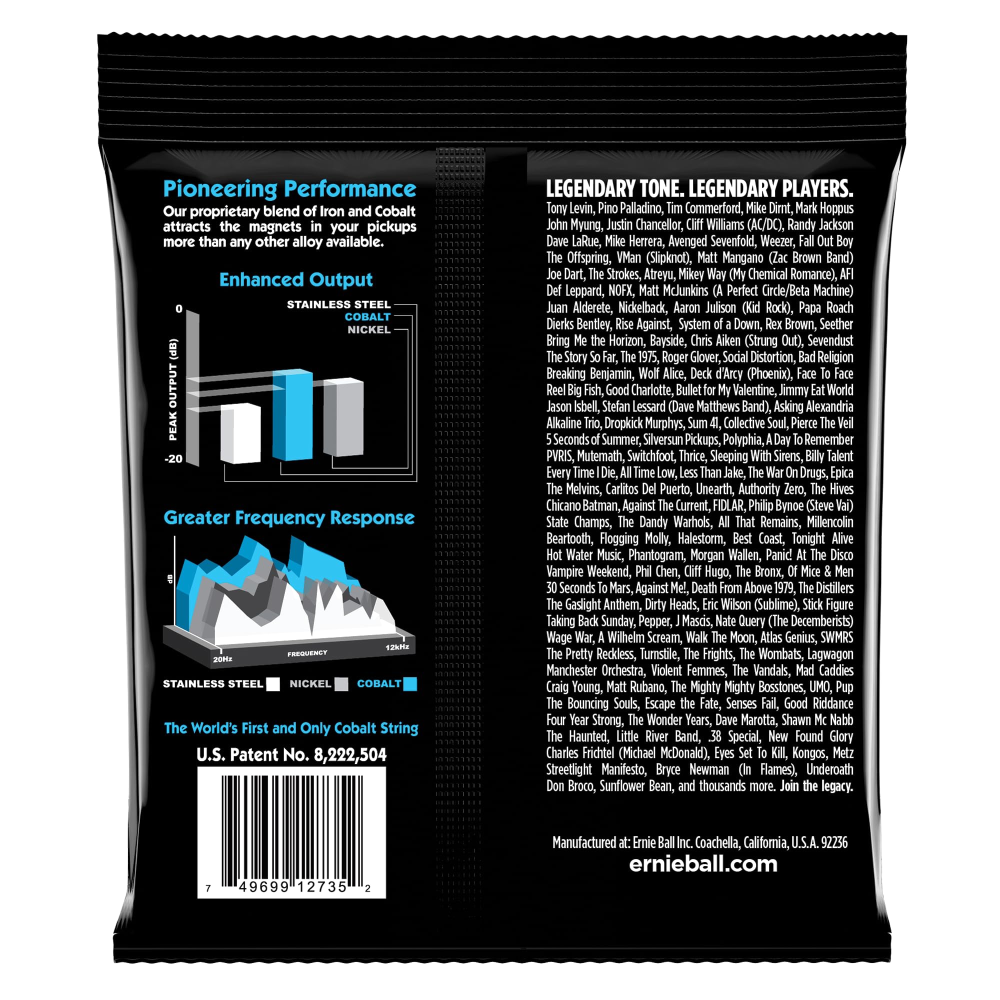 Ernie Ball Extra Slinky Cobalt Bass Guitar Strings 40-95 Gauge (P02735) - Premium Nickel Plated Steel for Enhanced Tone & Durability - Perfect for Rock, Metal & Studio Recording