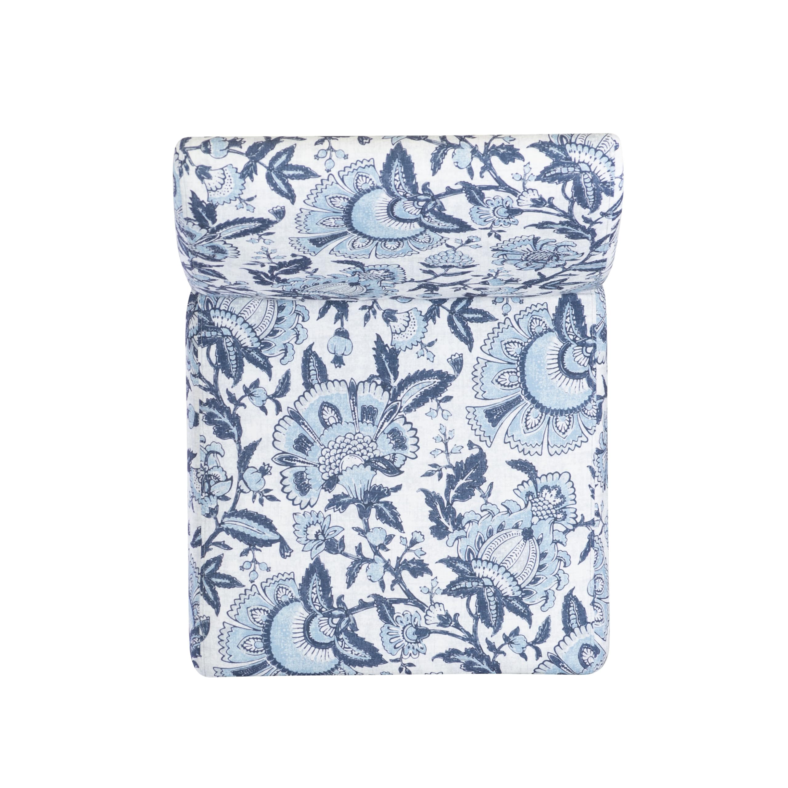 Linon Lily Blue and White Floral Paisley Upholstered Accent Chair - Stylish Home Decor for Living Room, Bedroom & Office - Perfect Reading Chair and Lounge Seating