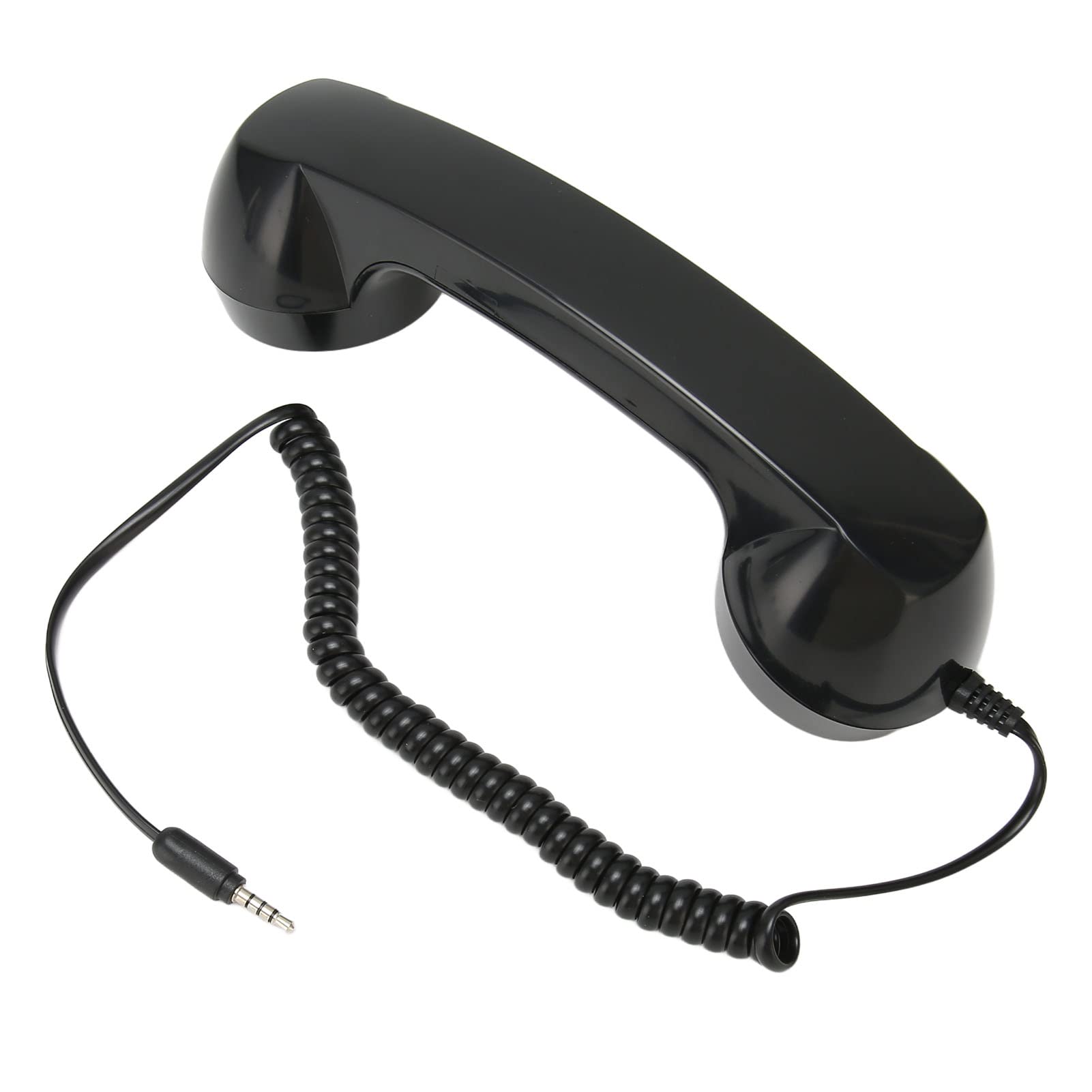 Vintage Retro Phone Handset - Anti-Radiation Cell Phone Receiver for Computers & Landlines - Perfect for Office, Home & Call Centers (Black)