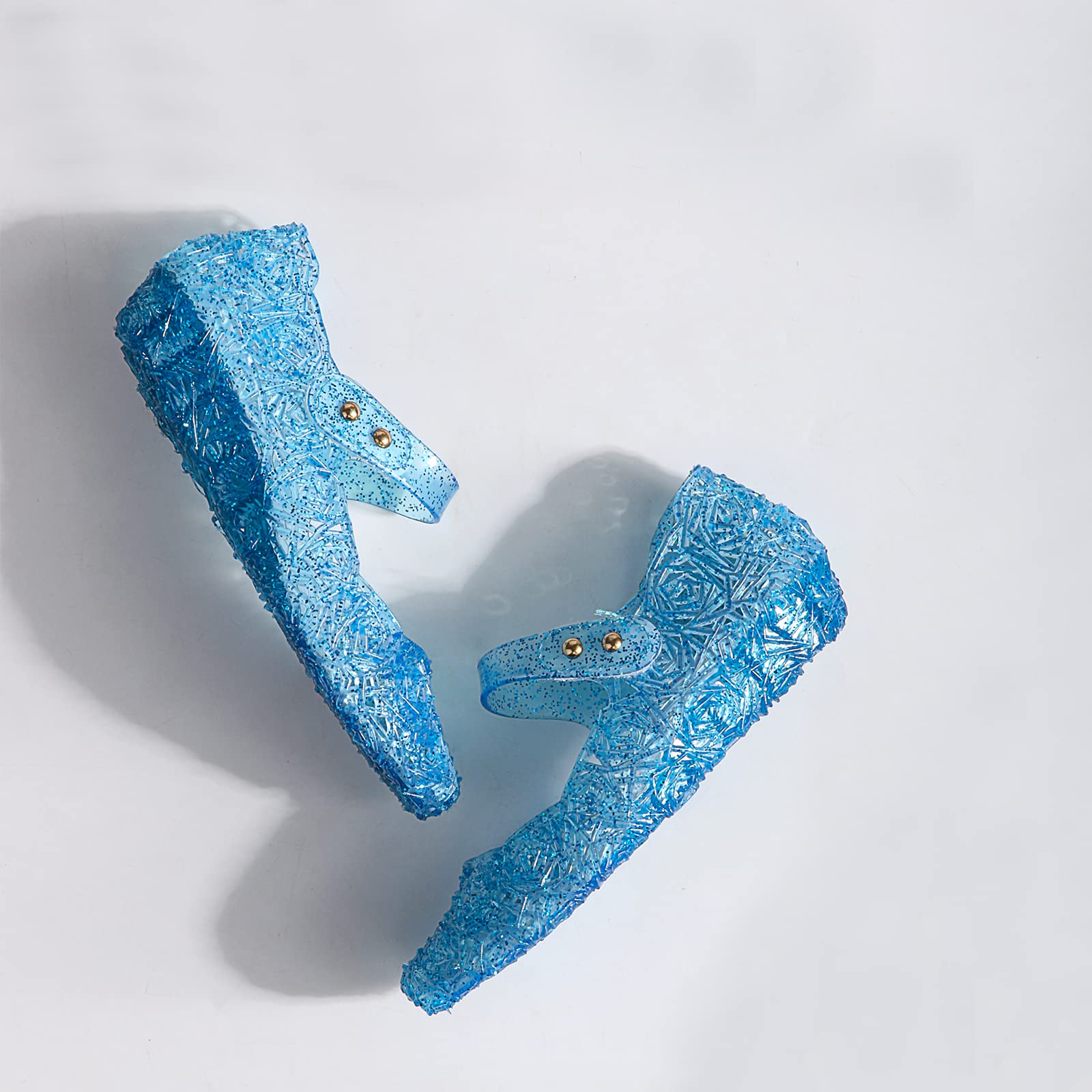 Girls Frozen Elsa Sparkly Mary Jane Flats - Princess Cosplay Dance Party Shoes for Kids | Perfect for Halloween, Dress-Up & Birthday Celebrations