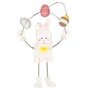 MIDWEST-CBK Ice Fellas Easter Egg Juggling Bunny Ornament - Handmade Easter Decor for Home, Tabletop, and Holiday Gift Giving - Perfect for Easter Basket Stuffers, Spring Decorations, and Party Favors