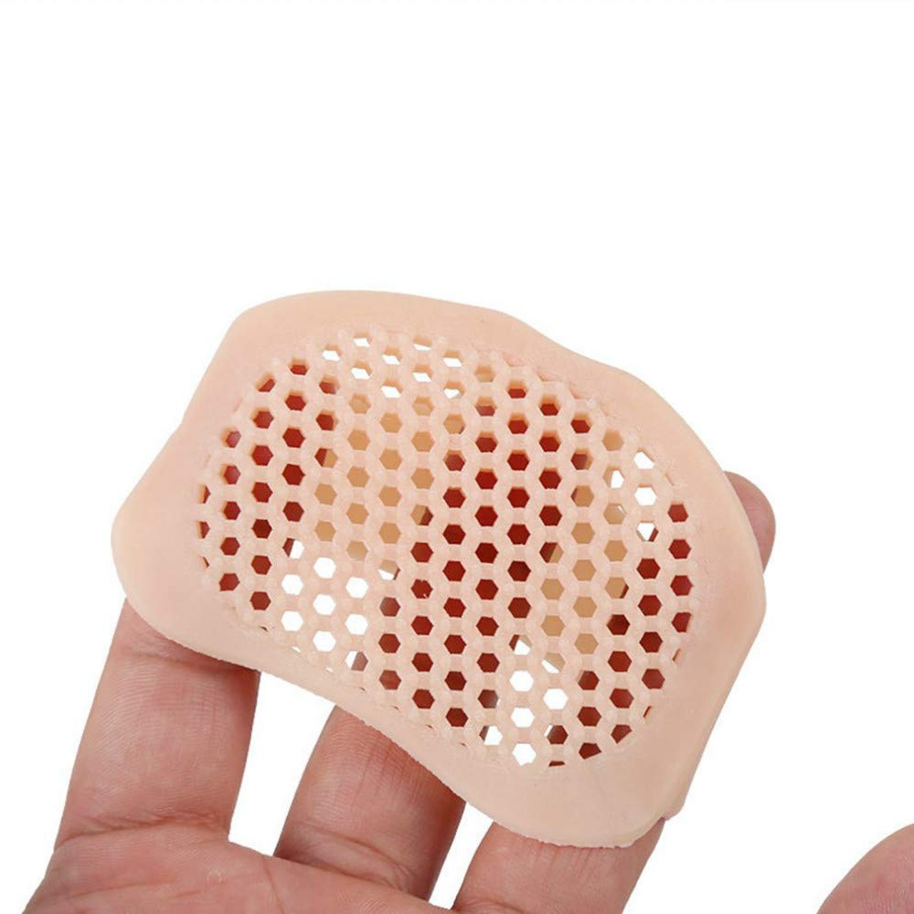 1 Pair of Silicone Forefoot Pads - Metatarsal Cushion Support for Ball of Foot Pain Relief, Breathable Honeycomb Gel Pads for Women & Men - Perfect for Running, High Heels, and Standing All Day