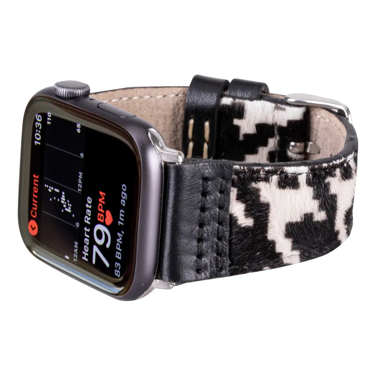 Black Leopard Print Leather Sport Band for Apple Watch - Stylish & Durable Replacement Strap for Workouts, Running & Everyday Wear