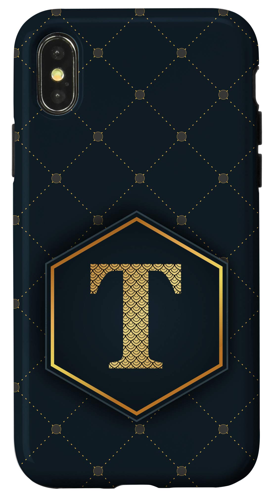 iPhone X/XS Letter T Geometric Pattern Phone Case - Chic Alphabet T Design for Women & Men - Perfect for Everyday Use, Work & Travel
