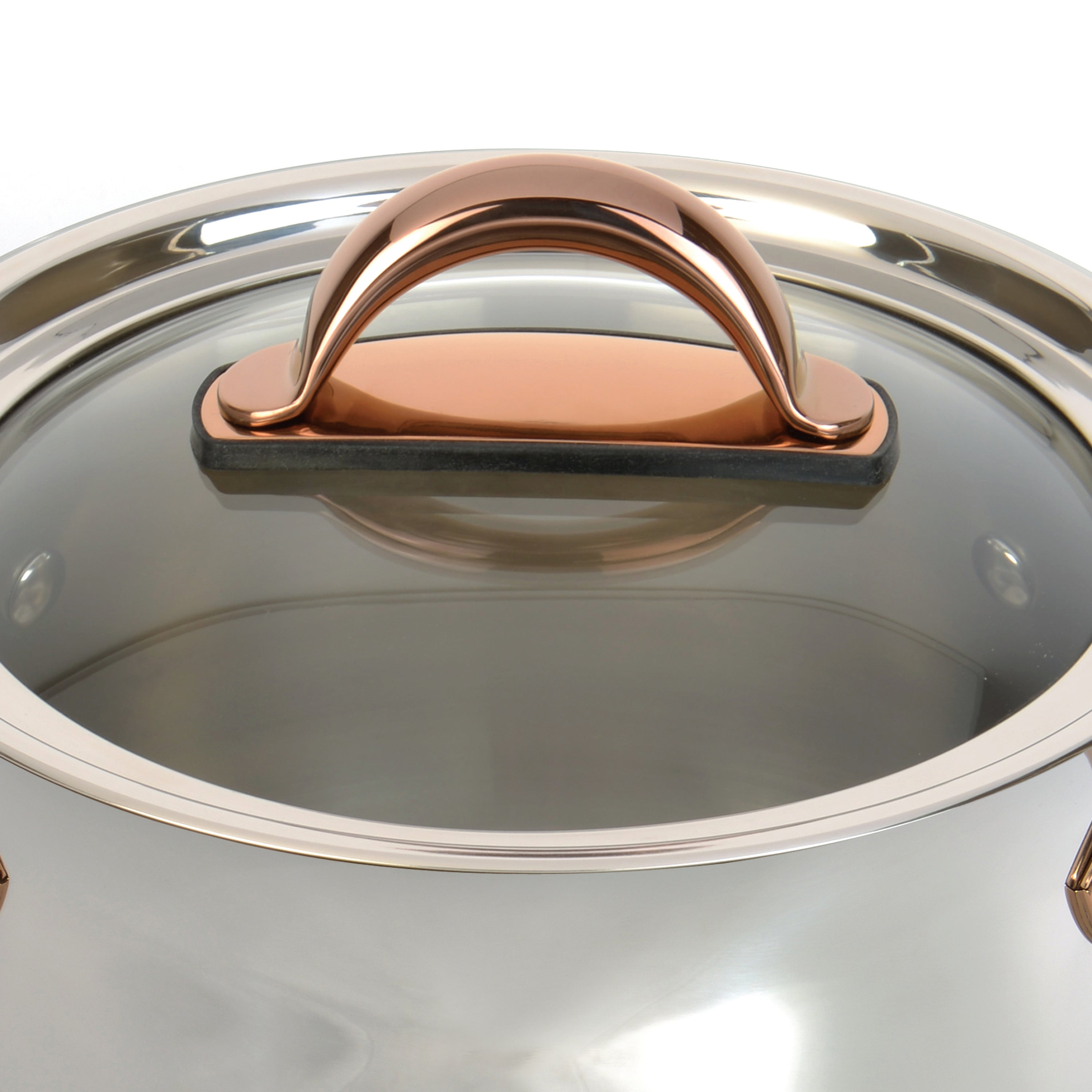 BergHOFF Ouro Gold 11-Piece 18/10 Stainless Steel Cookware Set with Tempered Glass Lids - Premium Kitchen Cookware for Professional Chefs & Home Cooking