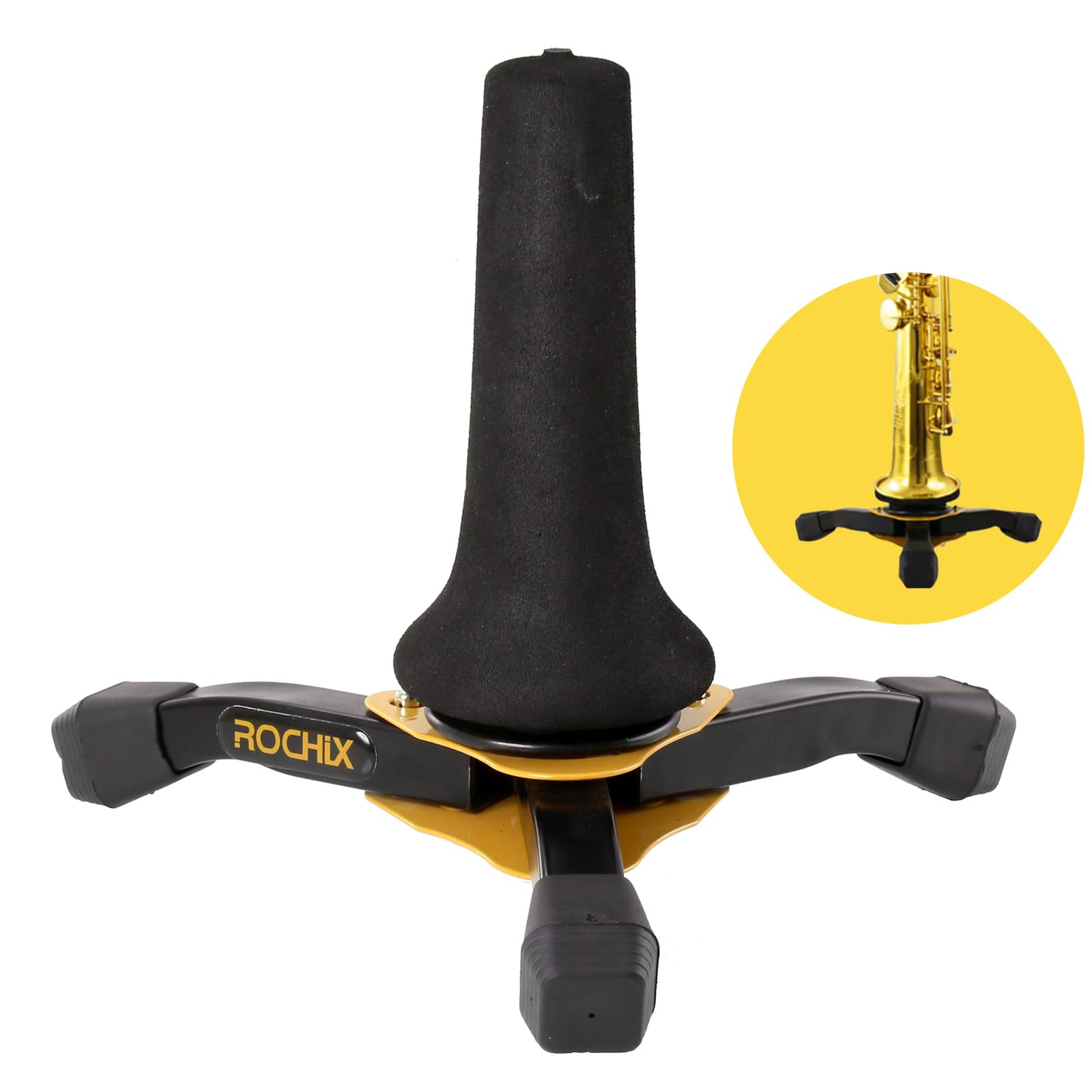 Foldable Portable Soprano Saxophone Stand - Lightweight Tripod Holder for Easy Storage & Travel | Perfect for Musicians, Bands & Music Classrooms