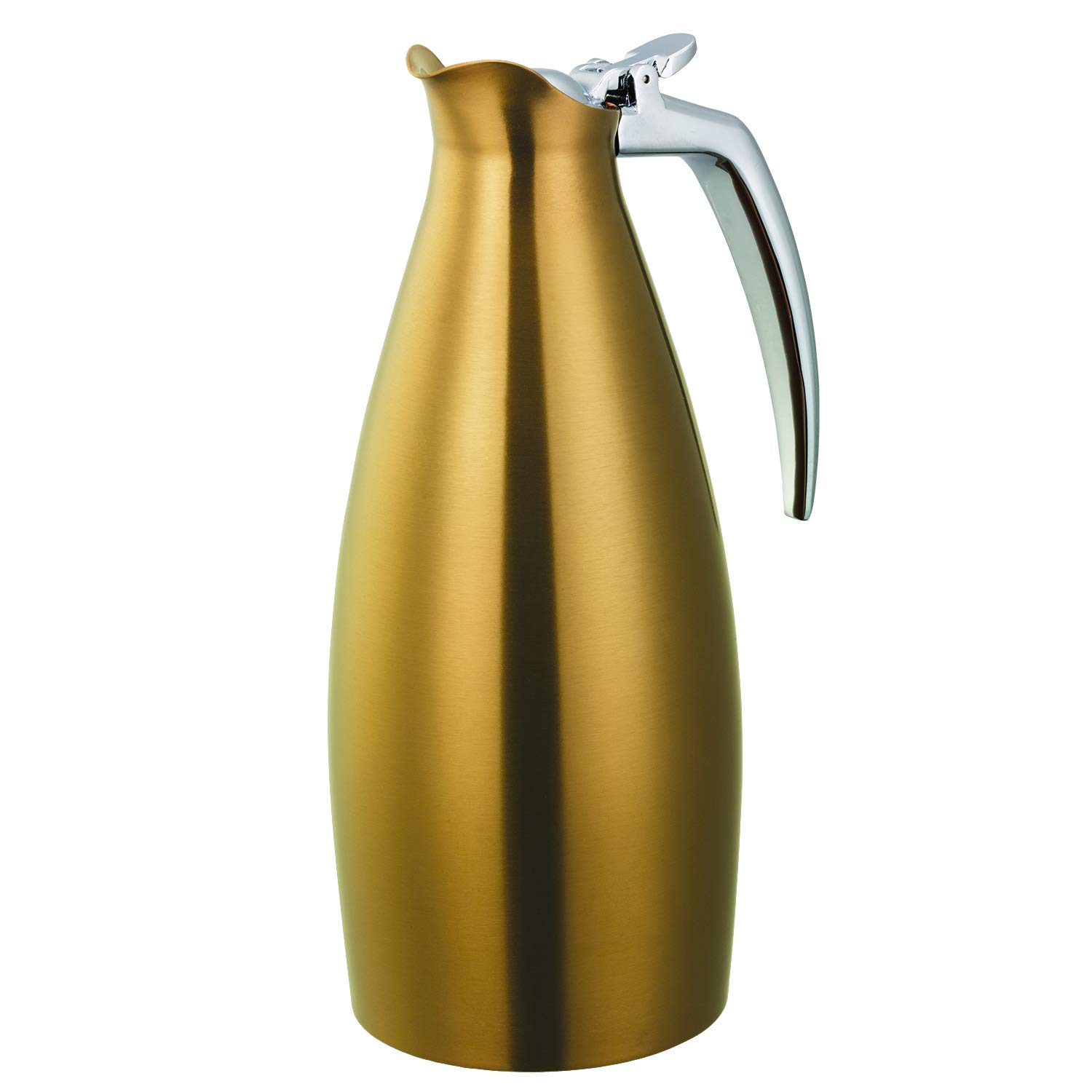 ALTU10BSVG Altus Stainless Steel Carafe Pitcher with Flip Top Lid - 1 Liter (33.8 oz) Dishwasher Safe & NSF Certified - Vintage Gold for Coffee, Tea, Water, and Beverage Serving at Home, Office, or Restaurants